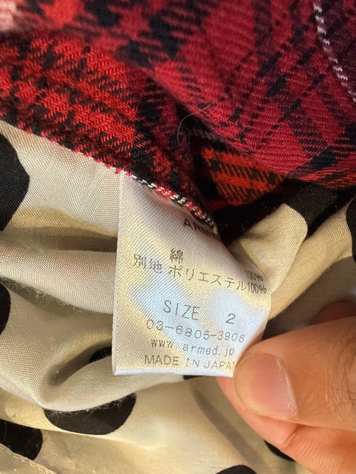 000’s Armed Double Collar Plaid Flannel (S)
