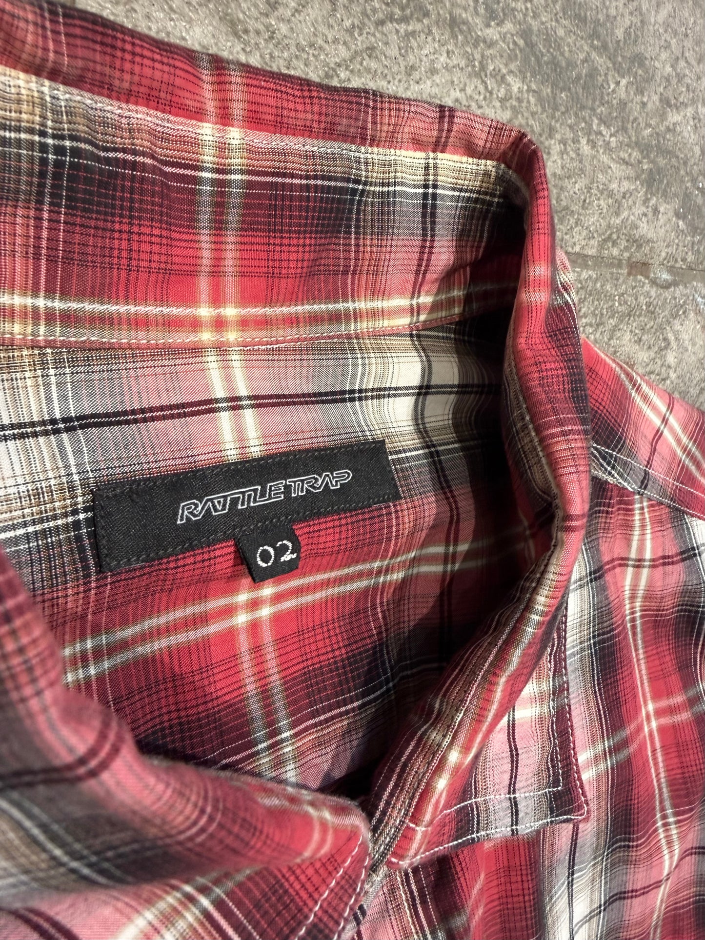 000’s Rattletrap Skull Checkered Flannel (S)
