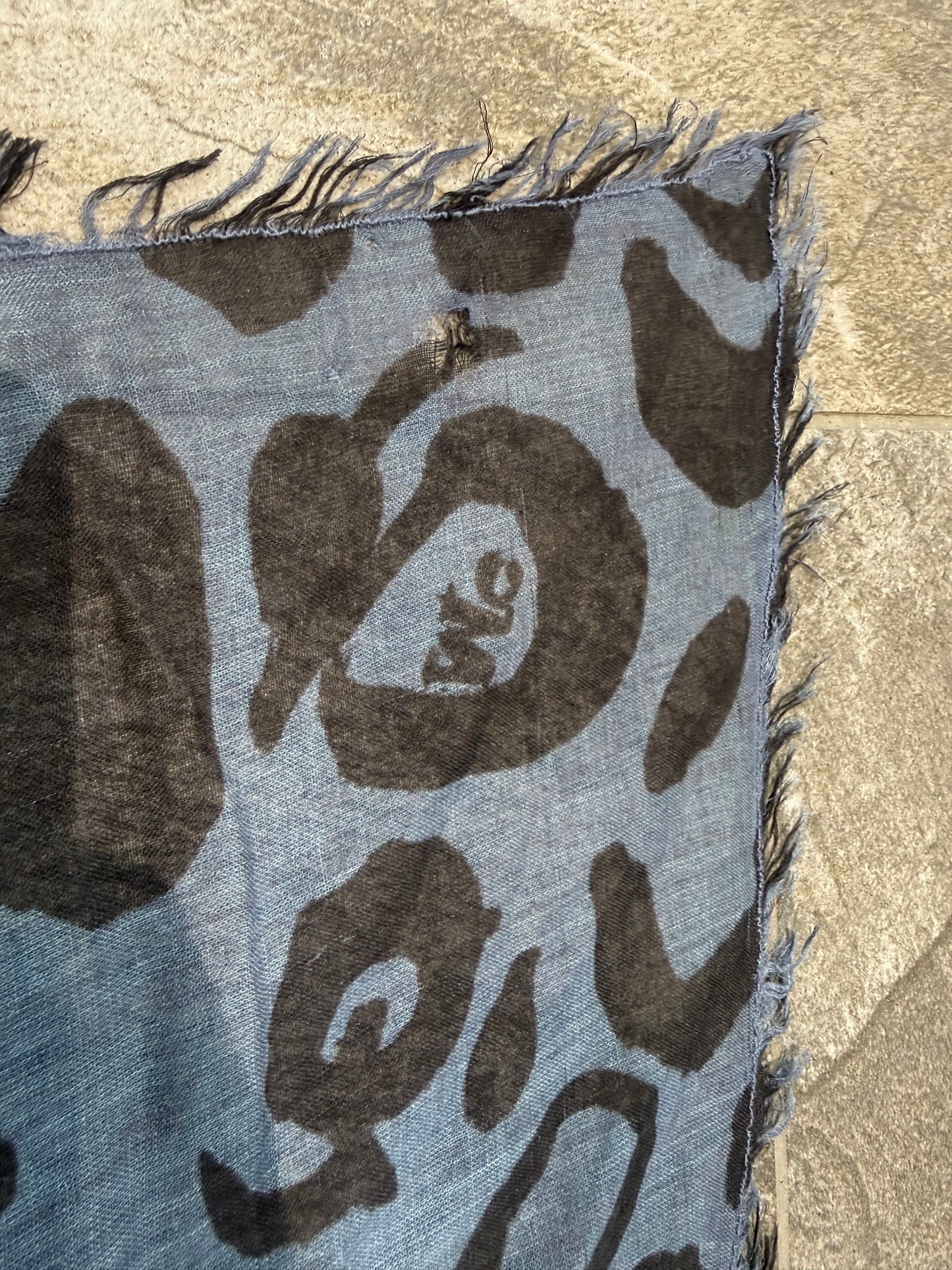 000’s Alexander McQueen Leopard Print Silk Scarf