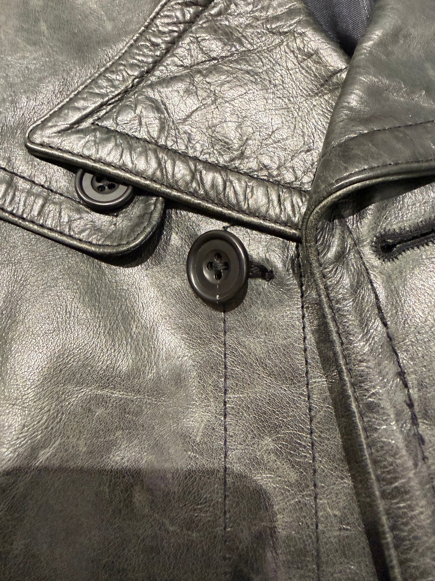 000’s ASM Leather Trench Coat (XS-S)