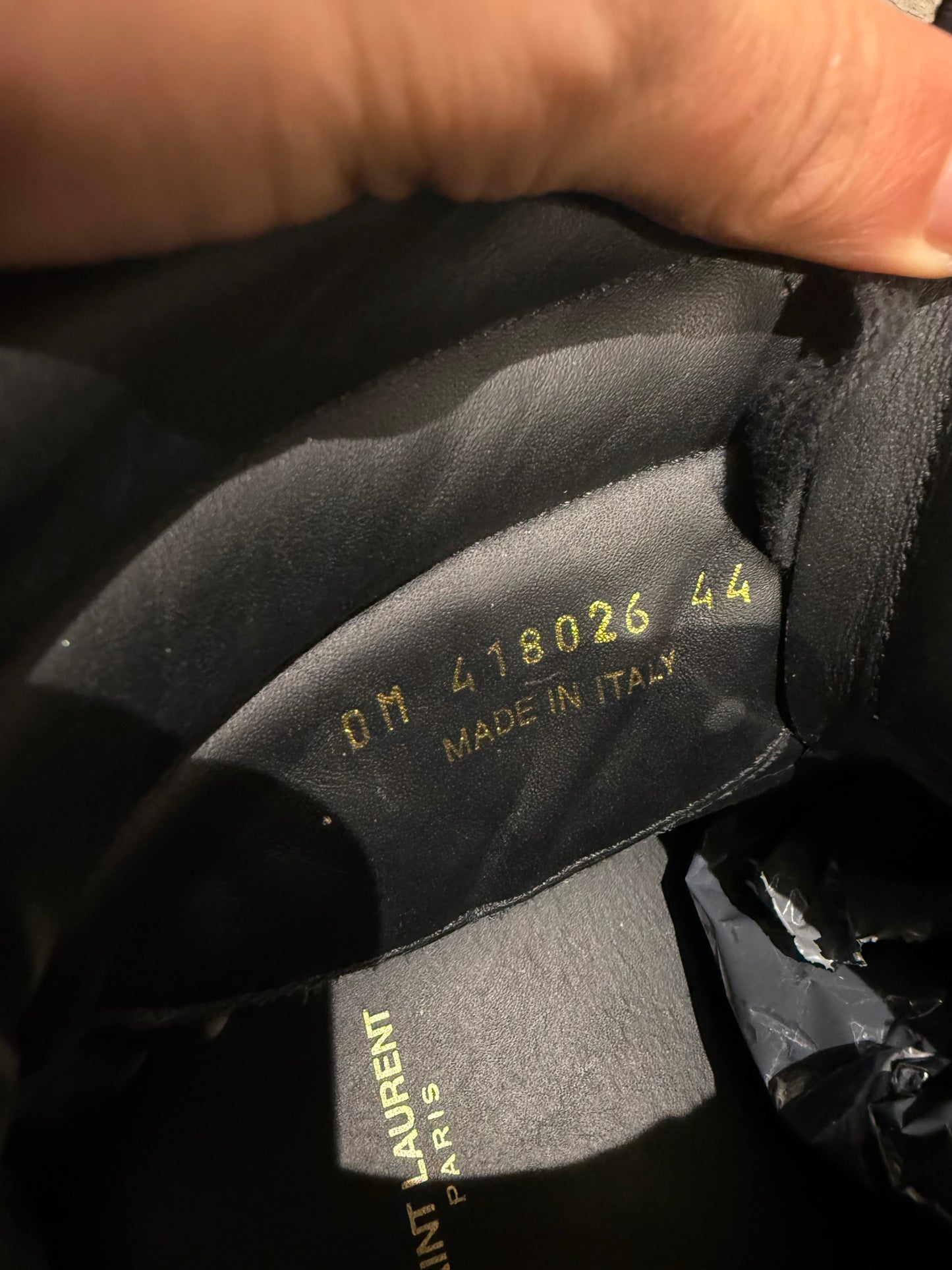 SL/10H Saint Laurent croc embossed High Tops (EU 44 - UK 10)
