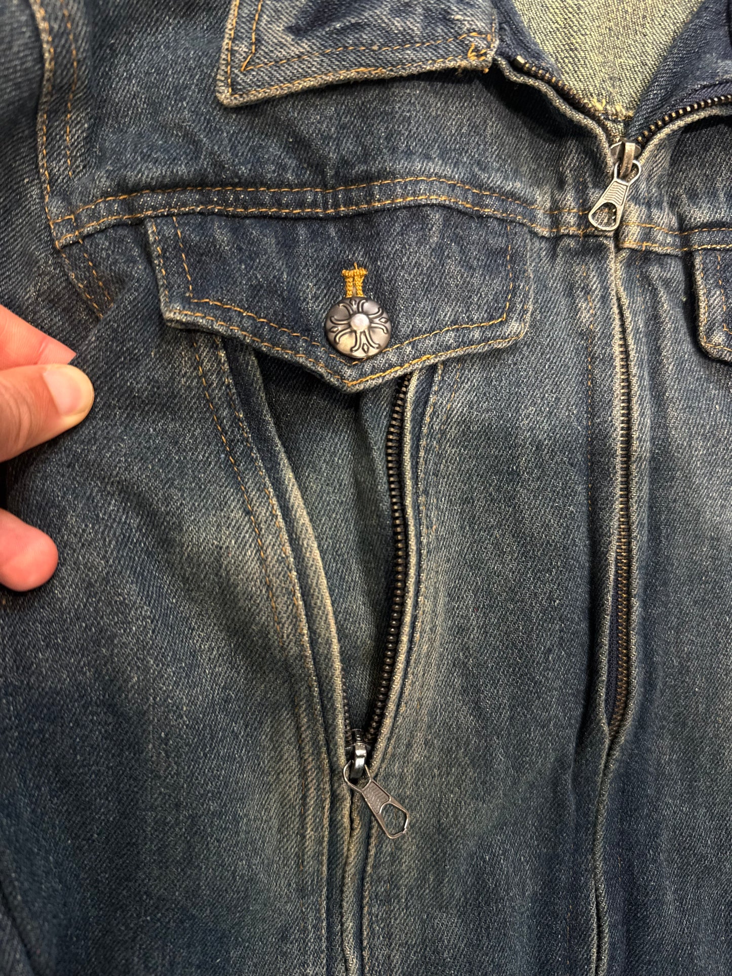 000’s Bernings Sho Skull Denim Jacket (S)