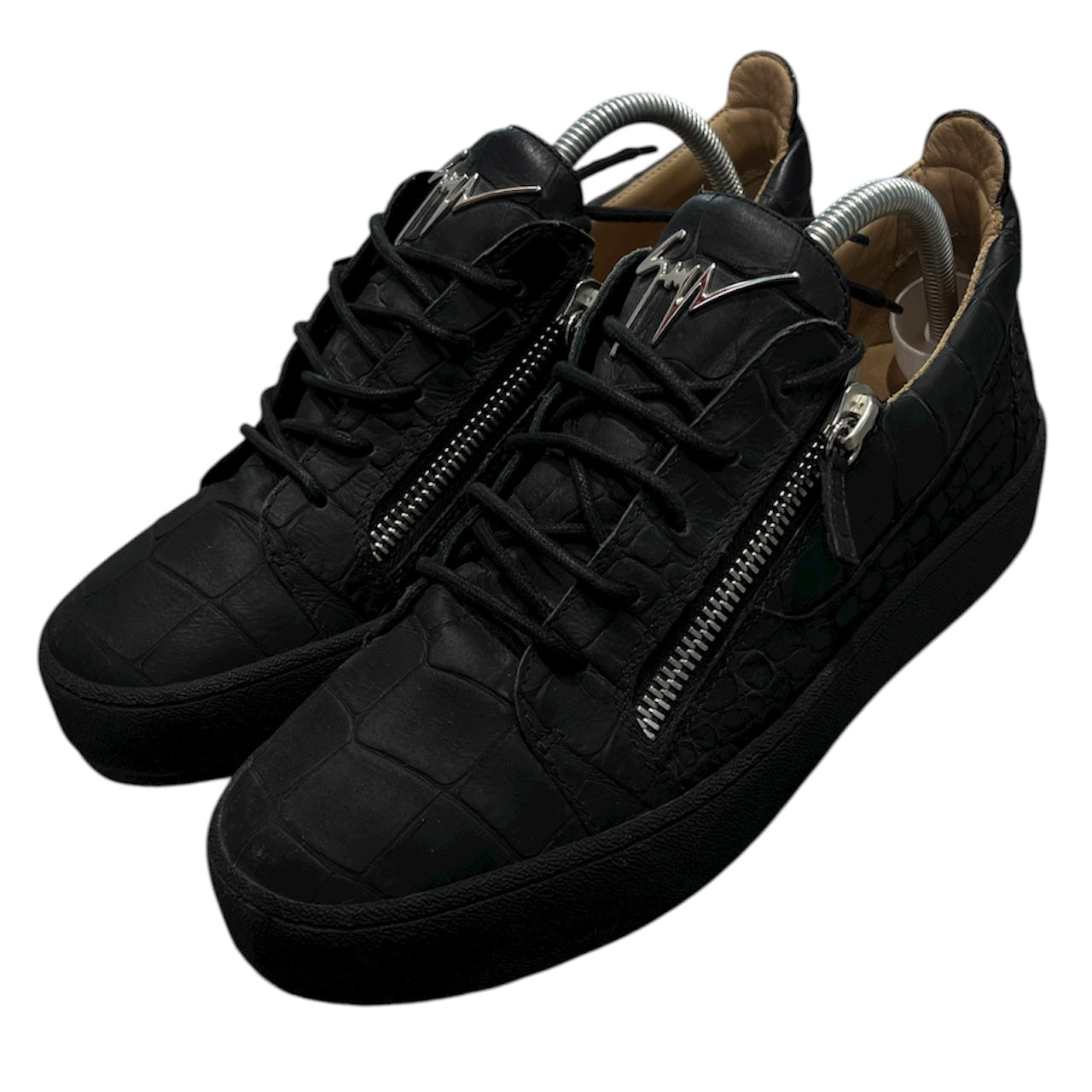 Giuseppe Zanotti Matte Crocodile Effect Trainers