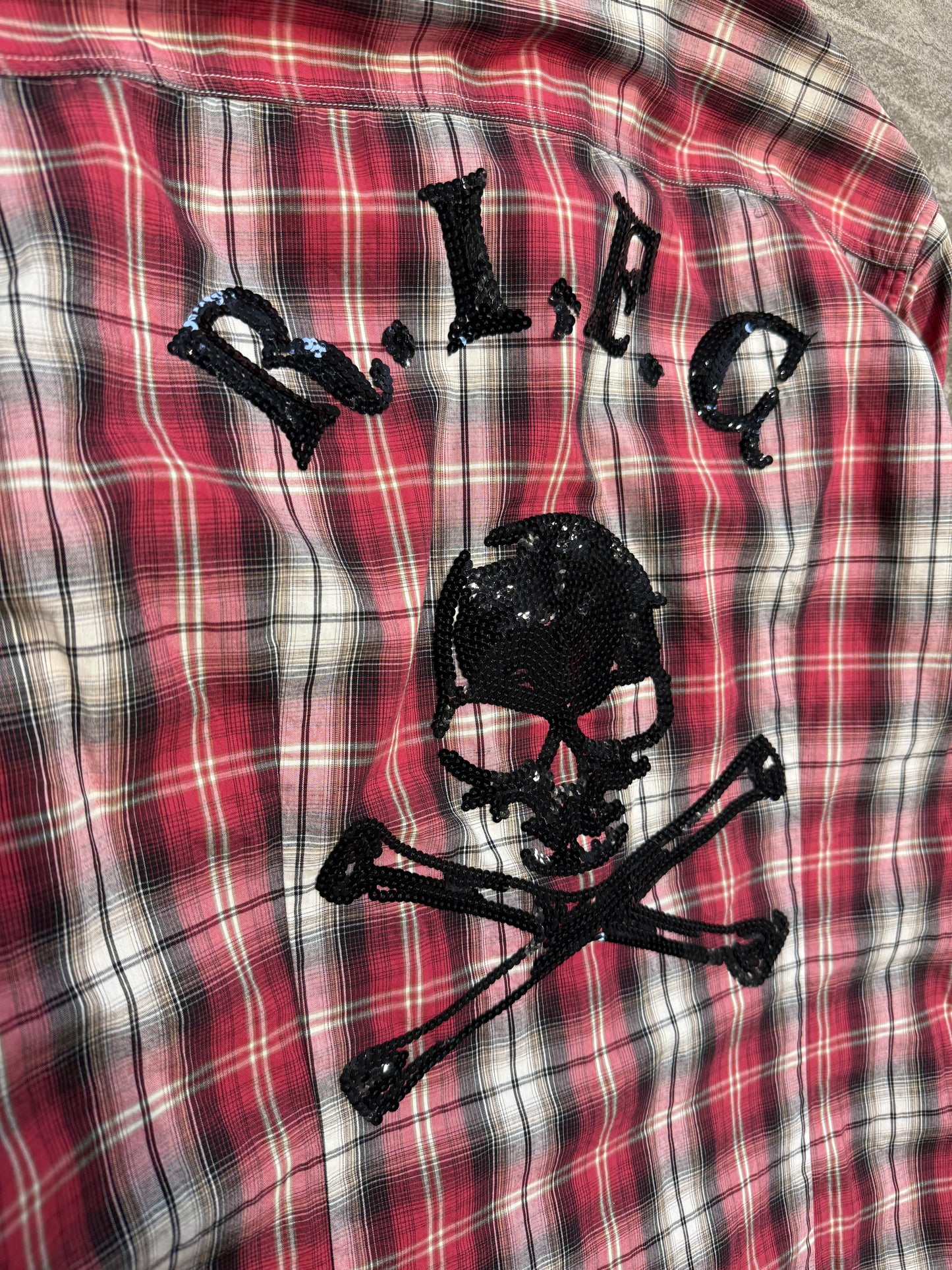000’s Rattletrap Skull Checkered Flannel (S)