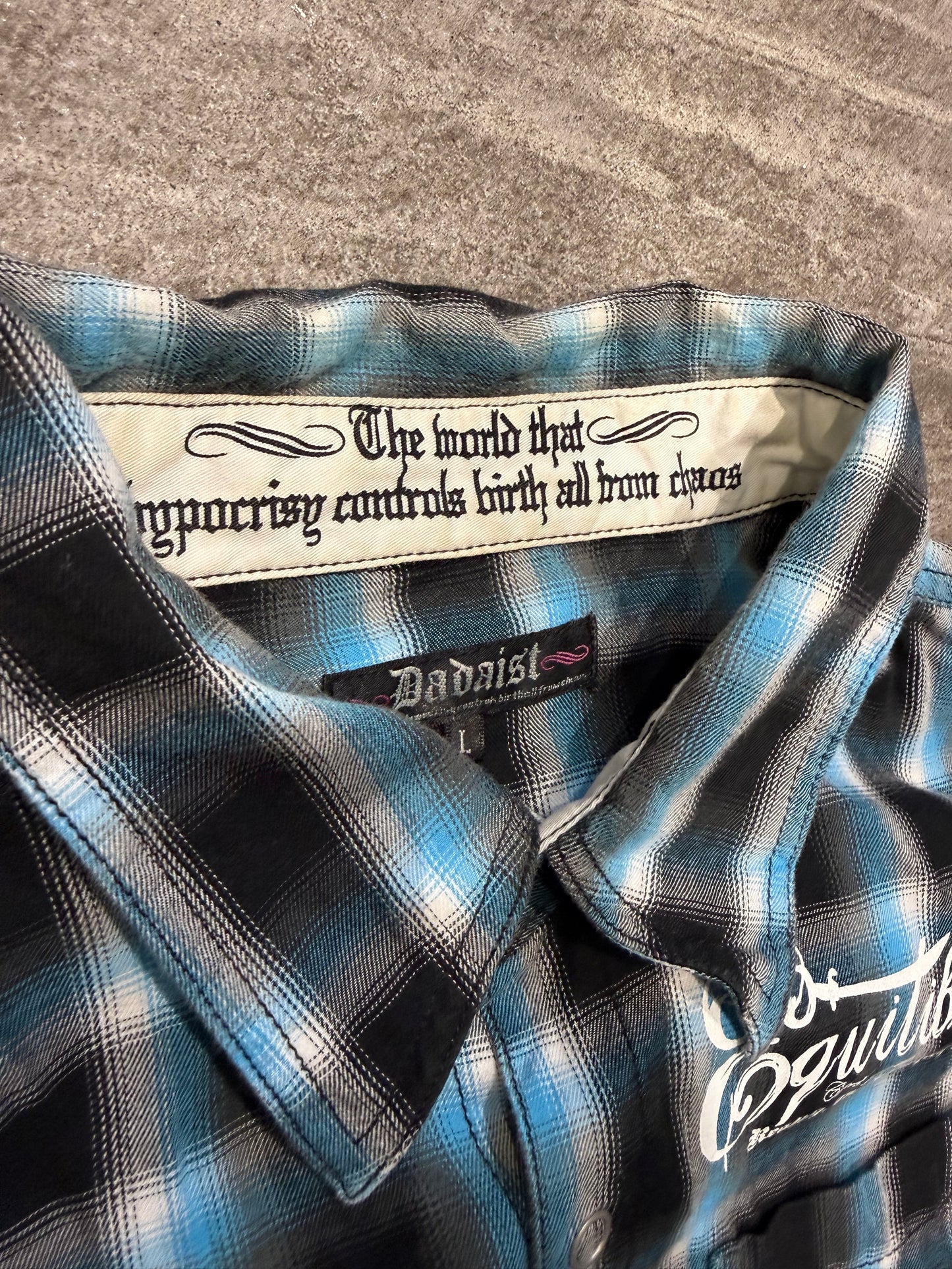 000’s Dadaist Union Jack Check Flannel Shirt (S)