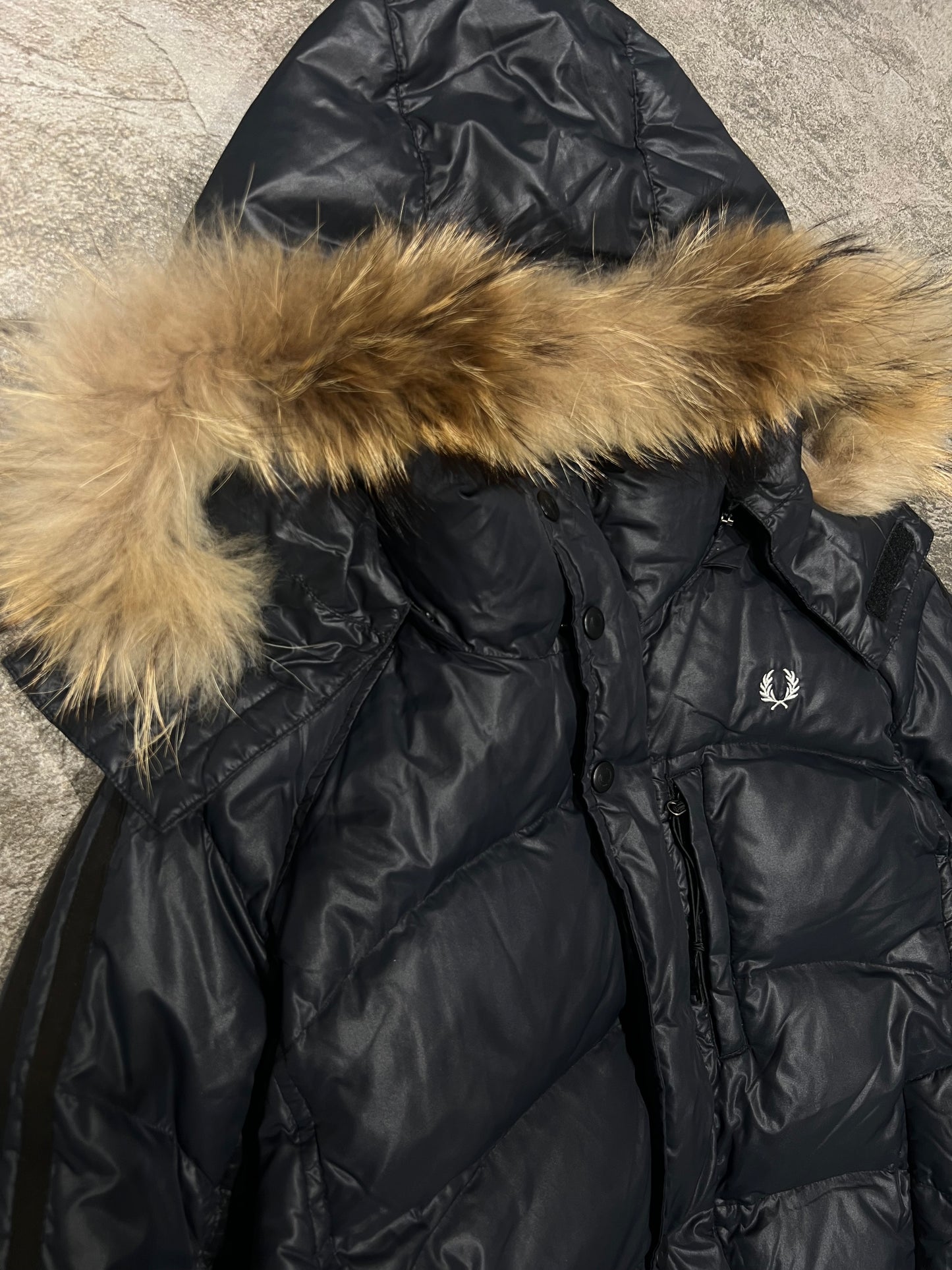 000’s Fred Perry Fur Hood Puffer
