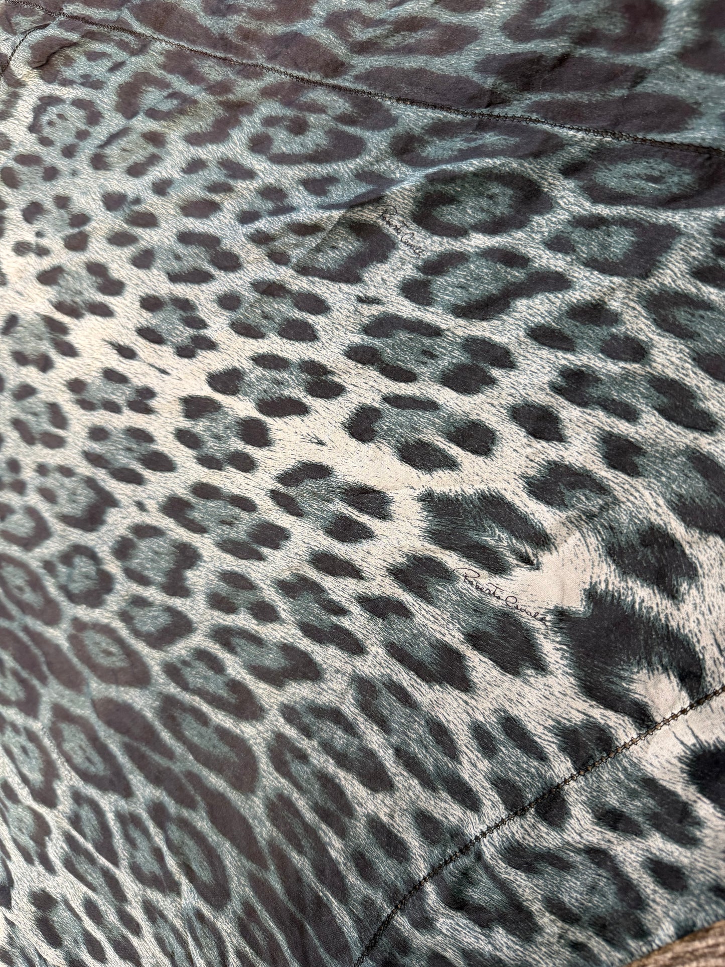 000’s Roberto Cavalli Leopard Print Scarf