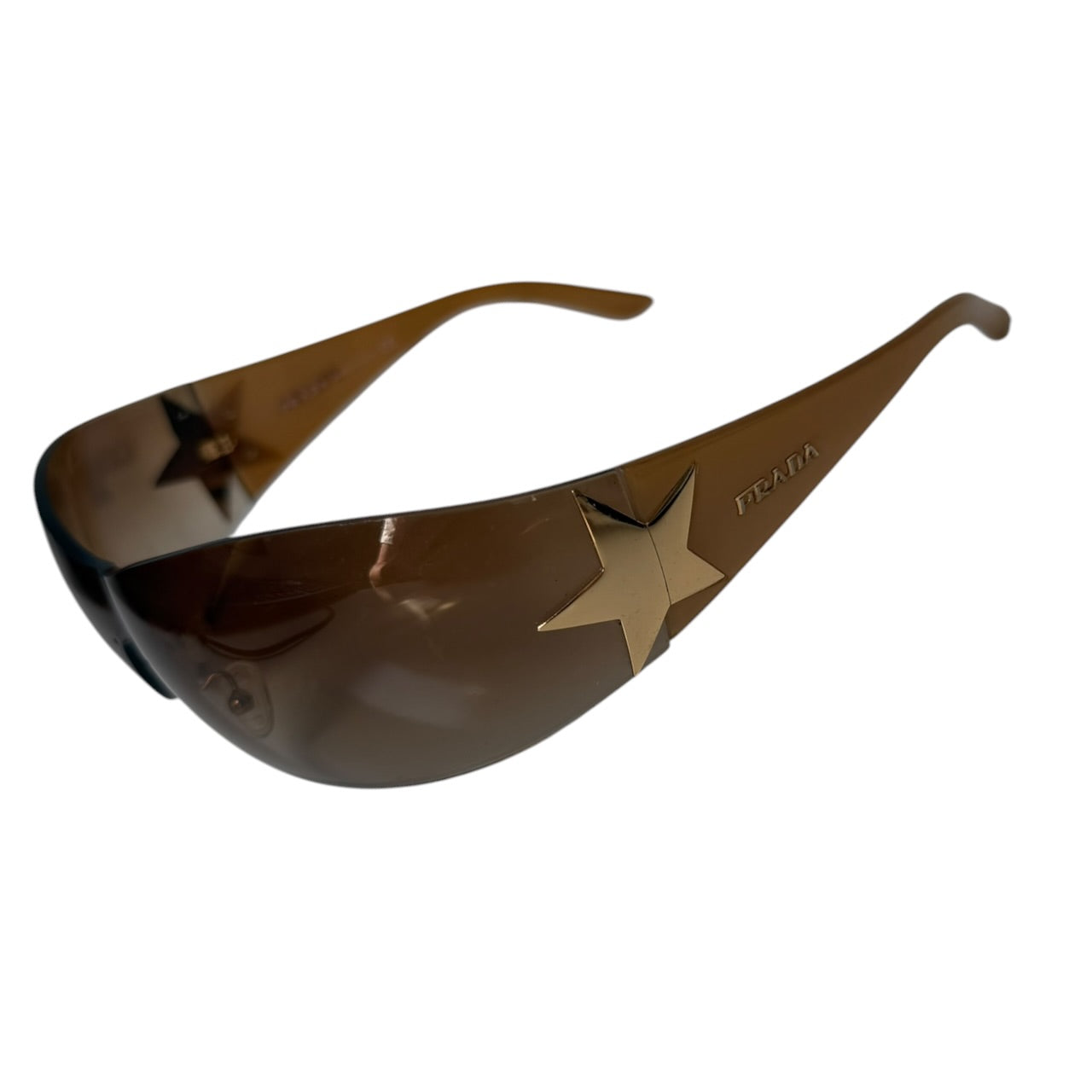 000’s Prada Gold Star Shield Sunglasses