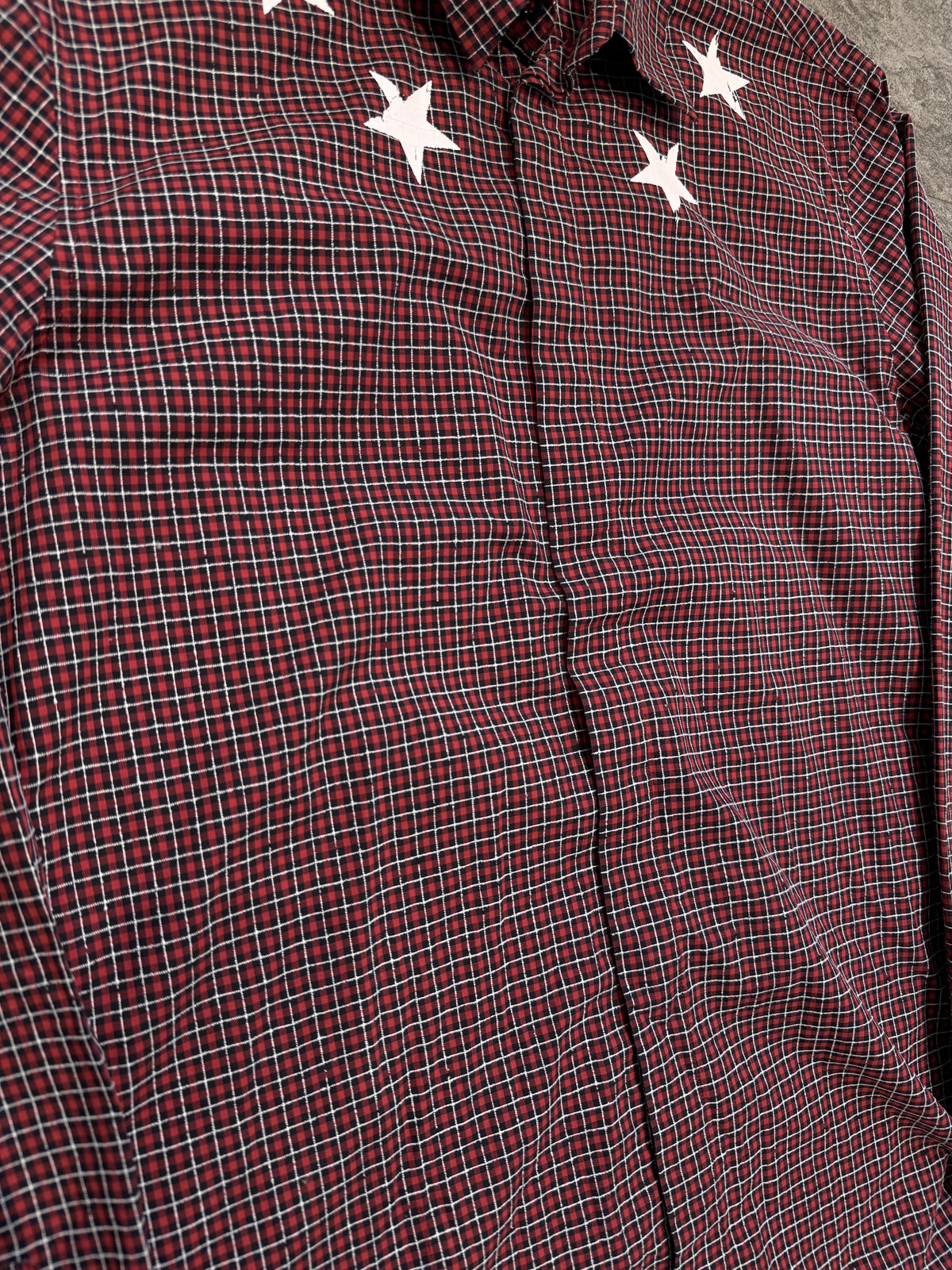 FW2016 Givenchy Plaid Distressed Stars Flannel (M)