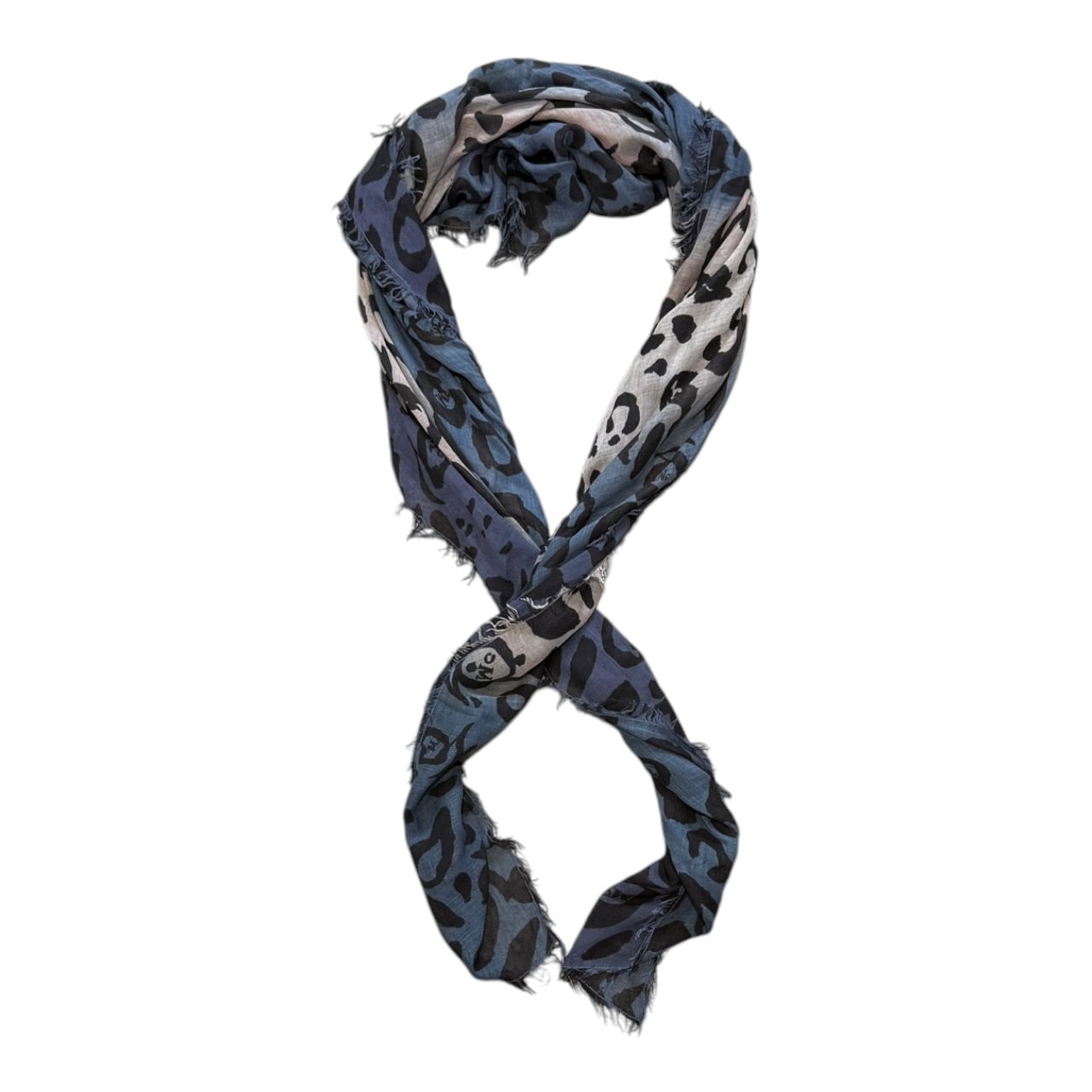 000’s Alexander McQueen Leopard Print Silk Scarf