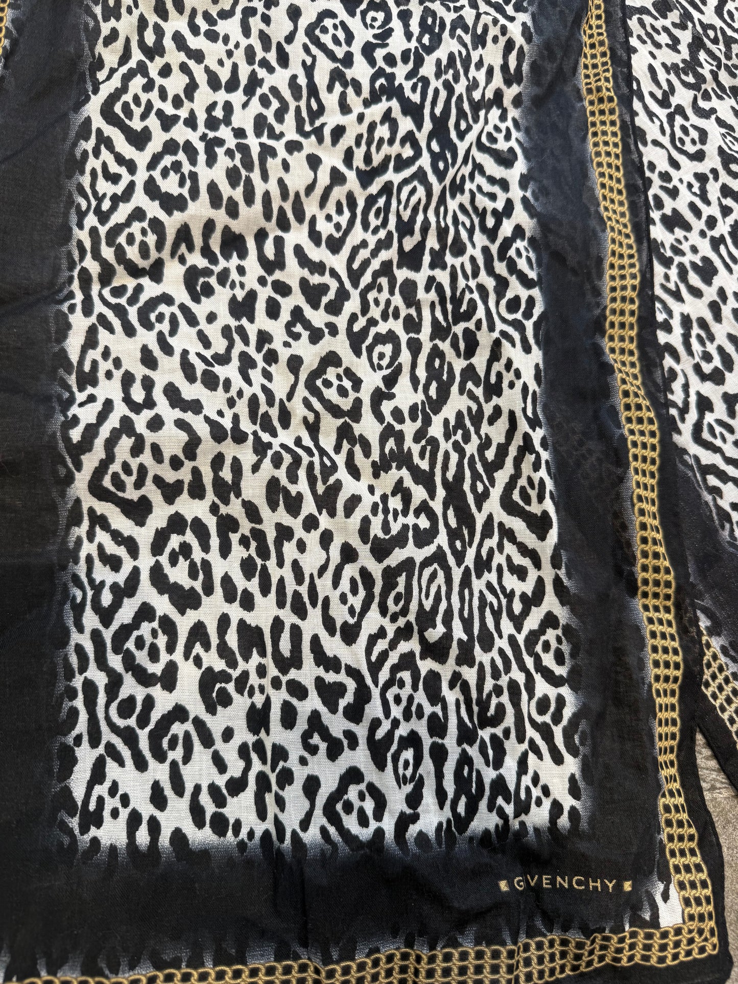 Vintage Givenchy Leopard Print Scarf