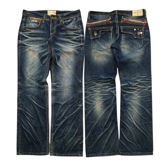 000s Lolita Japanese Bootcut Jeans