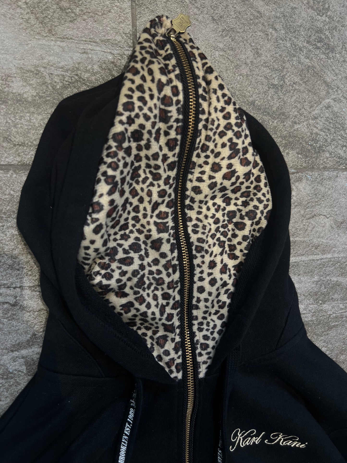 000’s Karl Kani Leopard Zip Up Hoodie