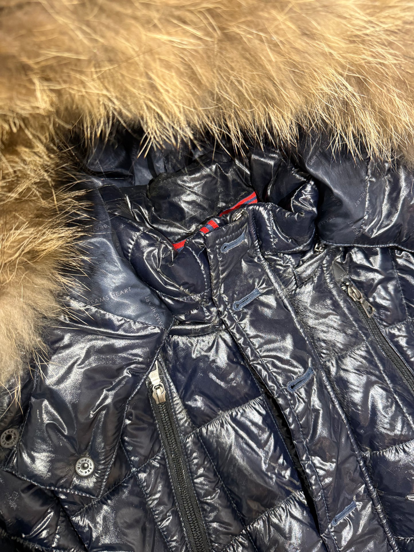 000’s Beams Glossy Fur Puffer (S)