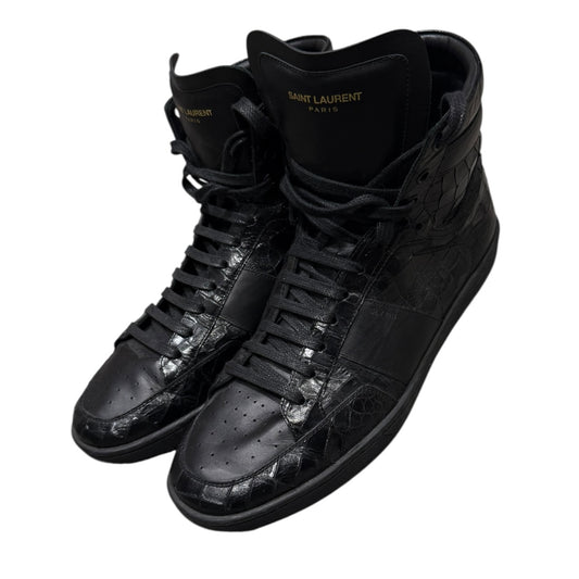 SL/10H Saint Laurent croc embossed High Tops (EU 44 - UK 10)