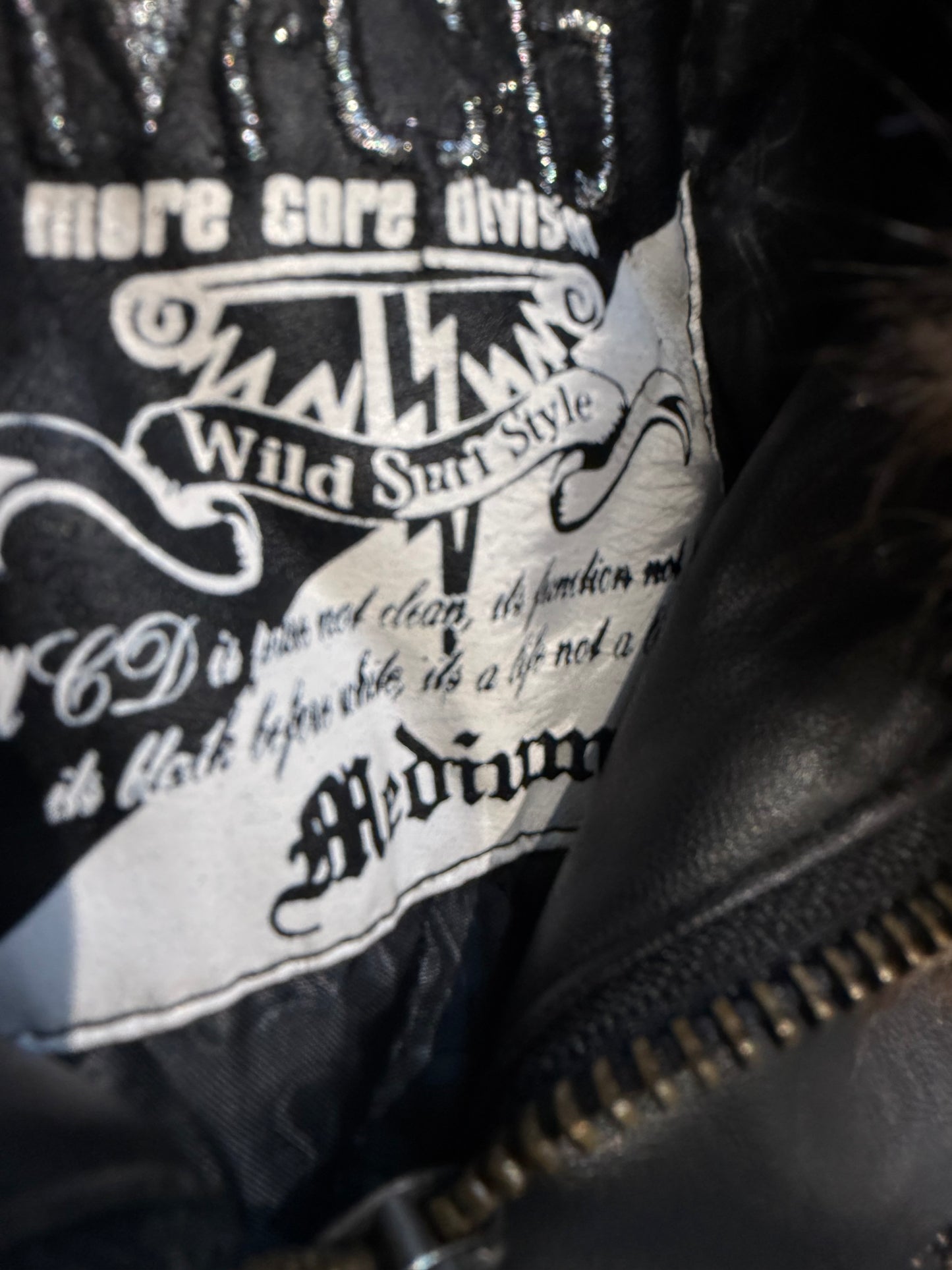 000’s MCD Fur Collar Leather Jacket (S-M)