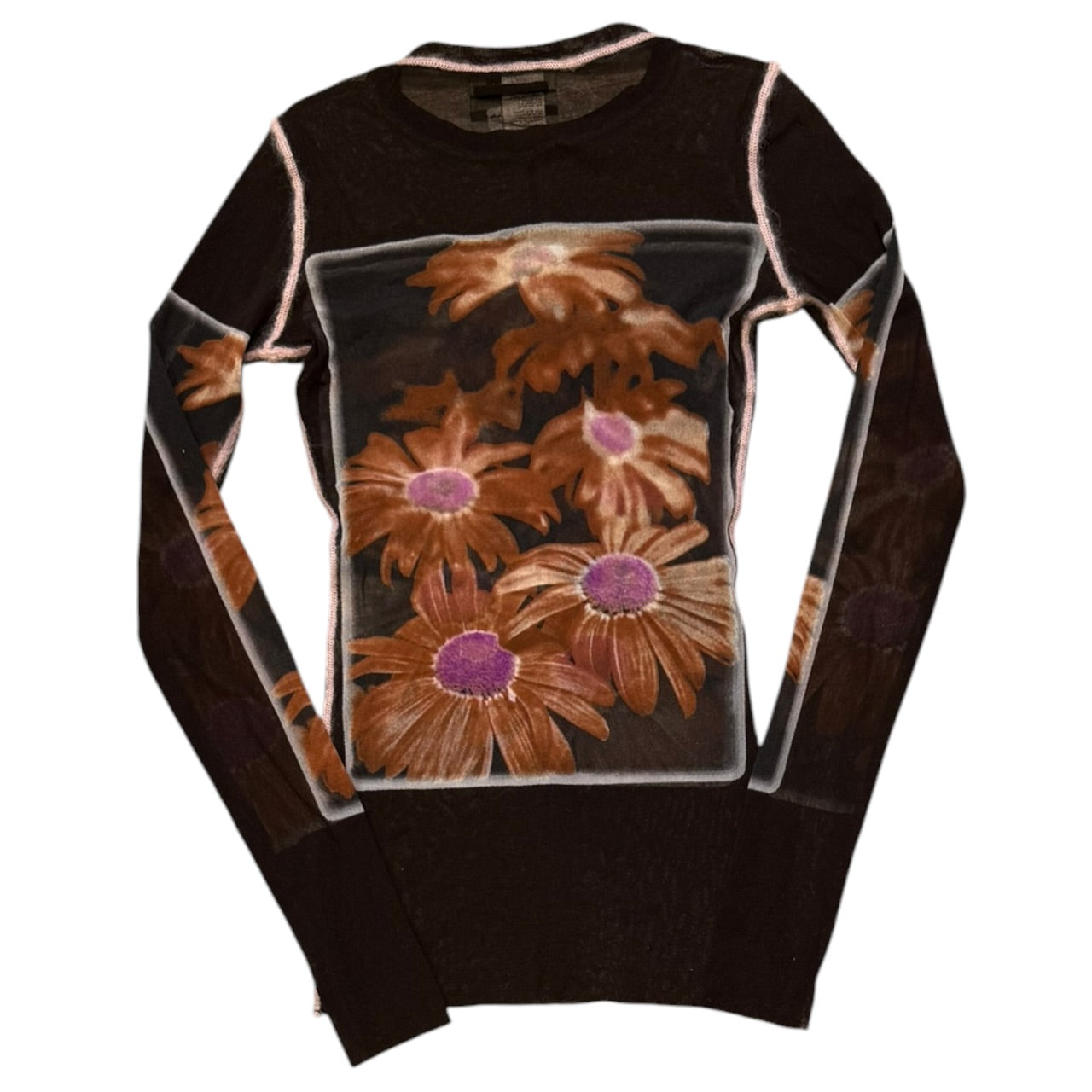 1990s Jean Paul Gaultier Daisy Floral Mesh Longsleeve