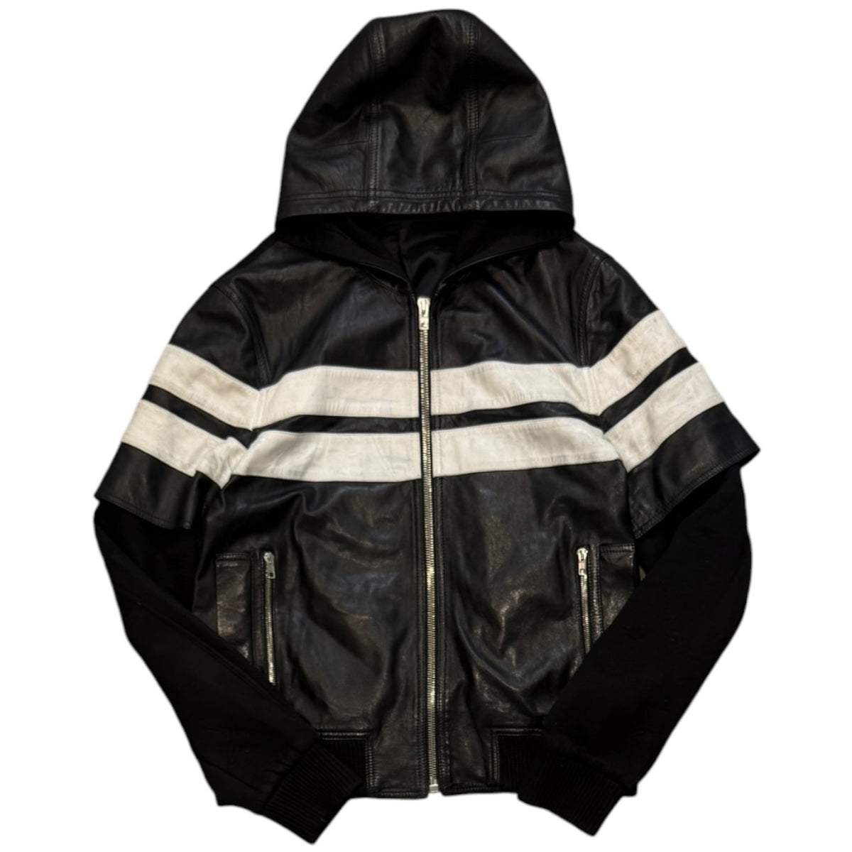 AW2015 Givenchy Lambskin Leather Hybrid Bomber