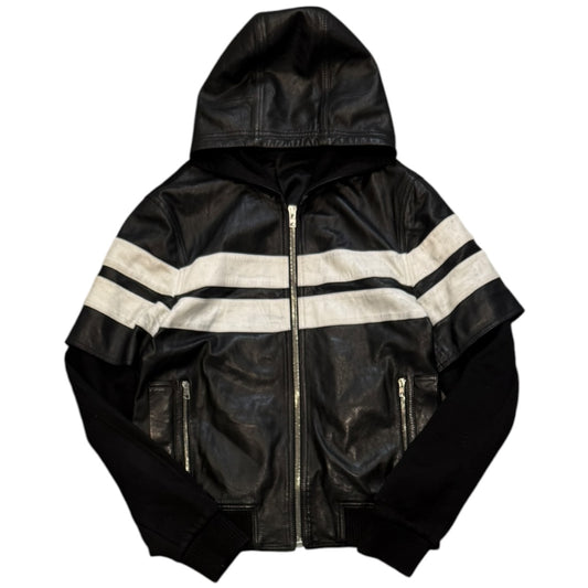 AW2015 Givenchy Lambskin Leather Hybrid Bomber
