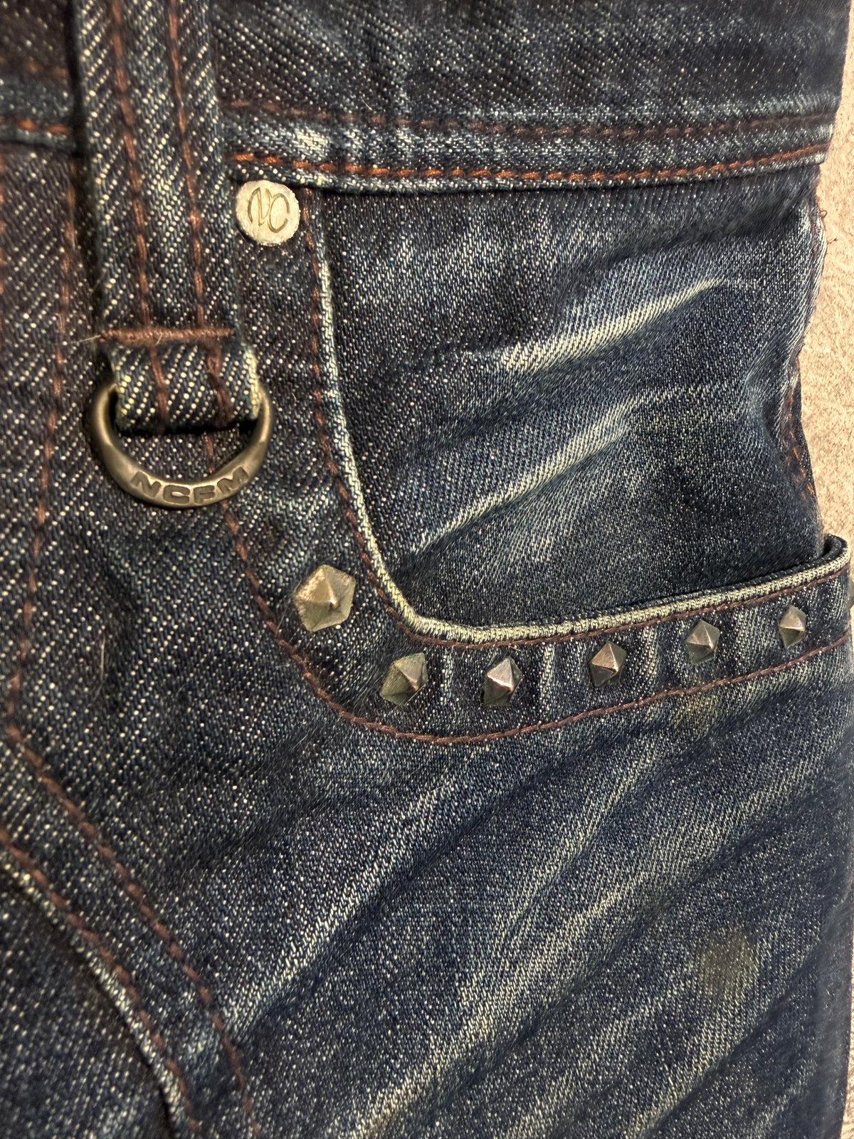 000’s Nicole Studded Snakeskin Jeans (32”)