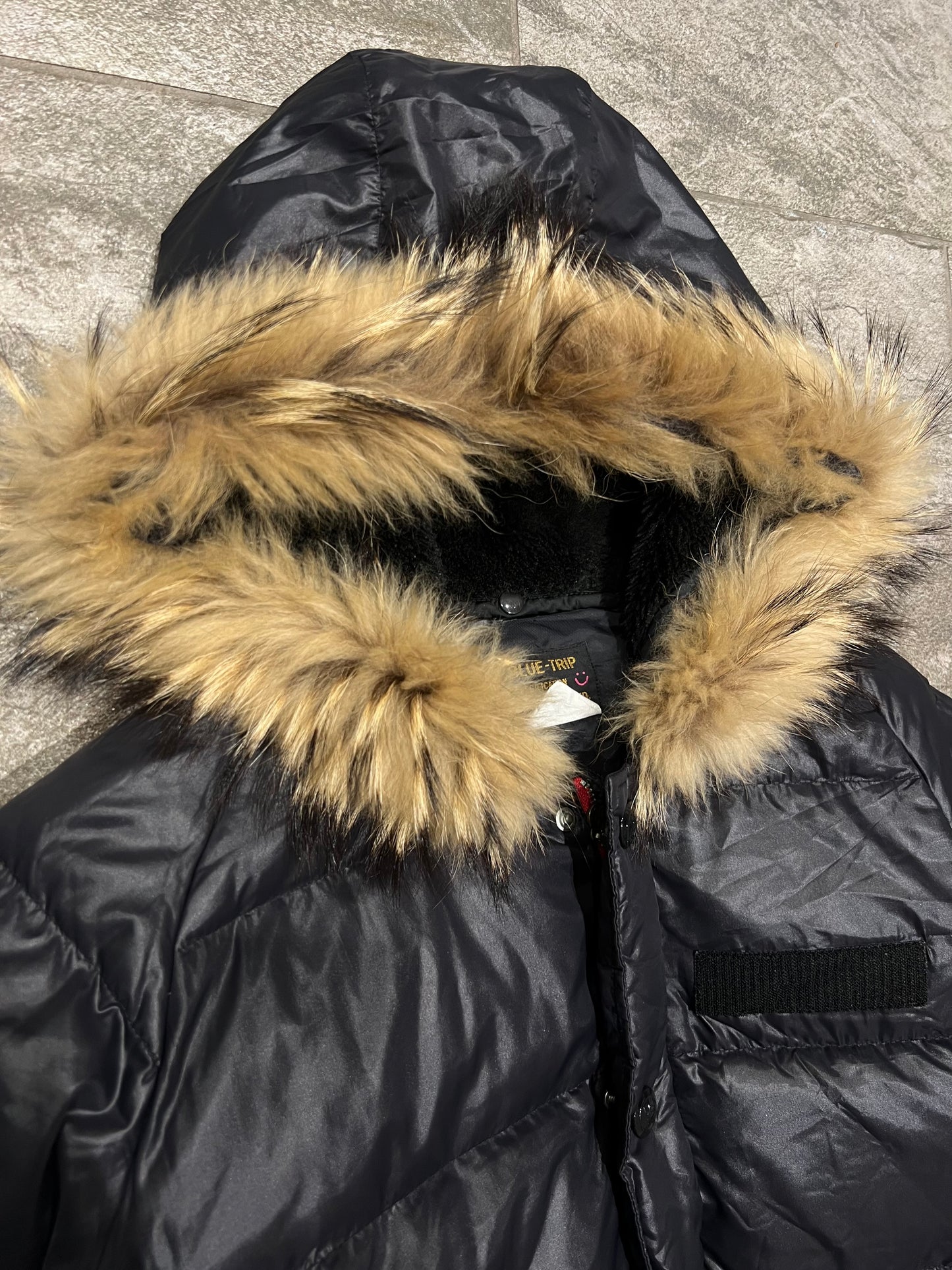 000’s Edwin Blue Trip Fur Puffer (M)