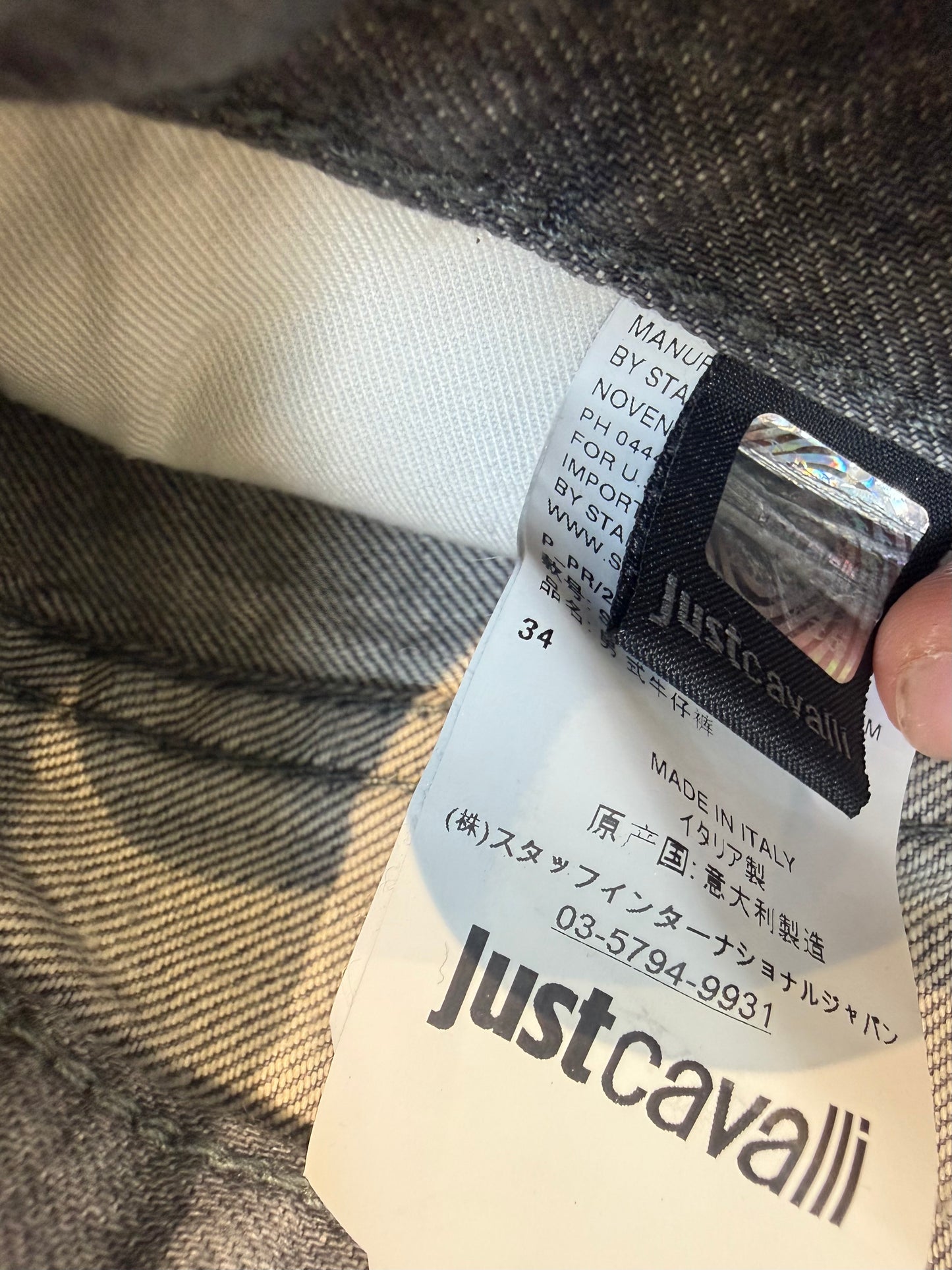 Cavalli Metallic Snake Jeans (34”)