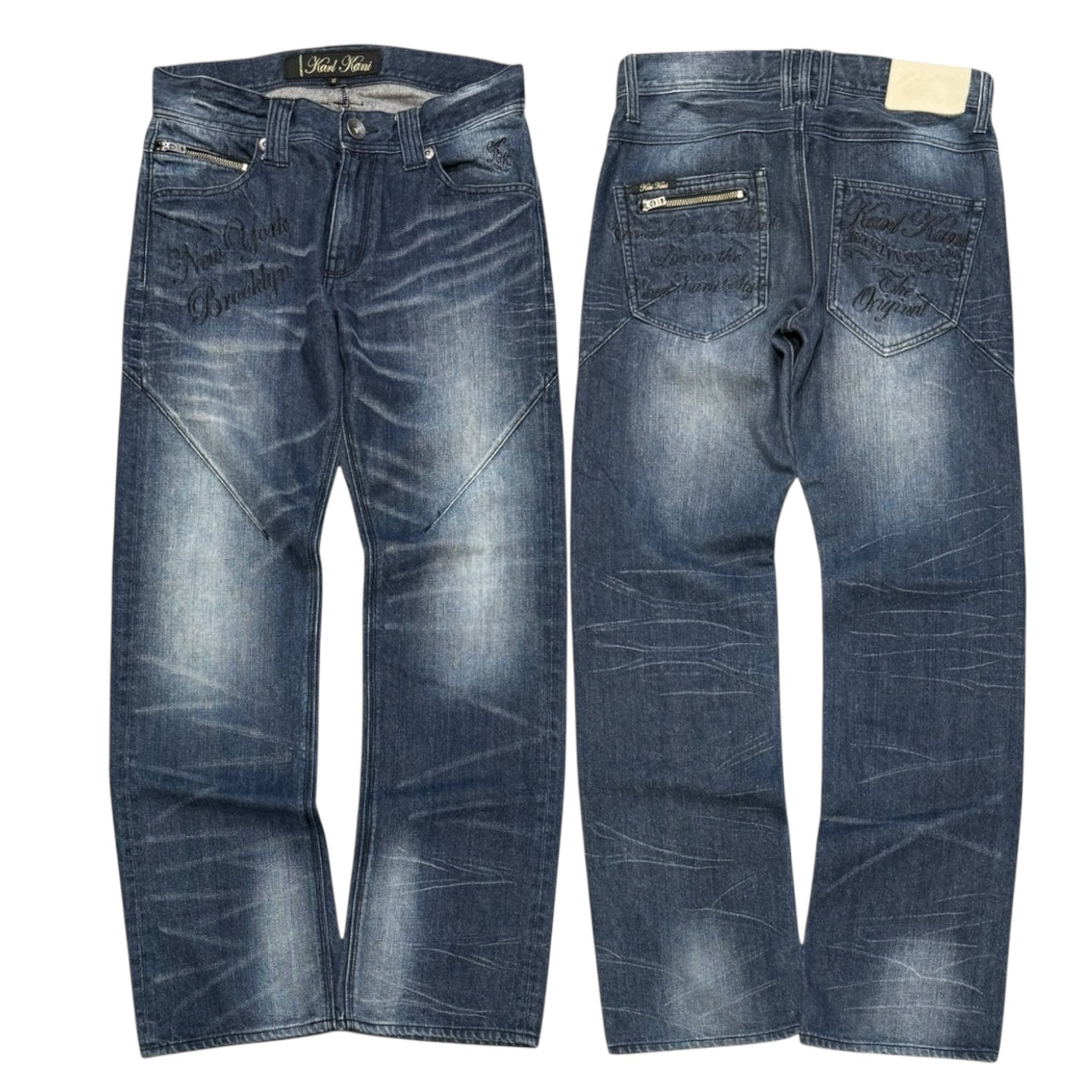 000’s Karl Kani Embroidered Bootcut Jeans (32”)