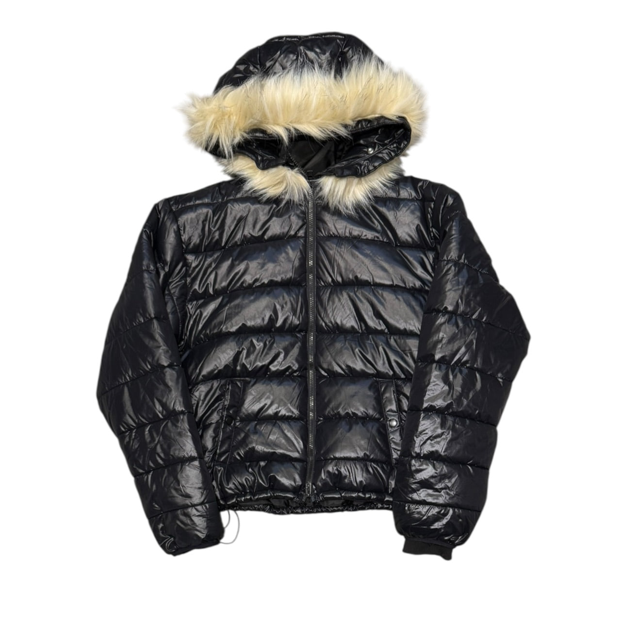 000’s Short Round Glossy Fur Puffer (M)