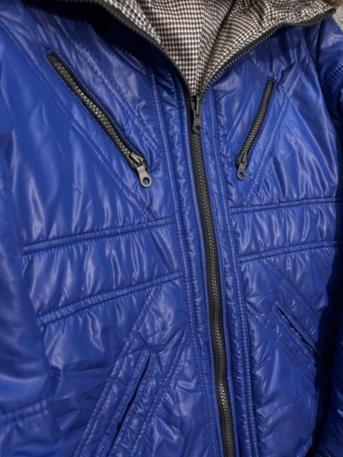 000’s Reversible Nicole Union Jack Fur Puffer (S-M)