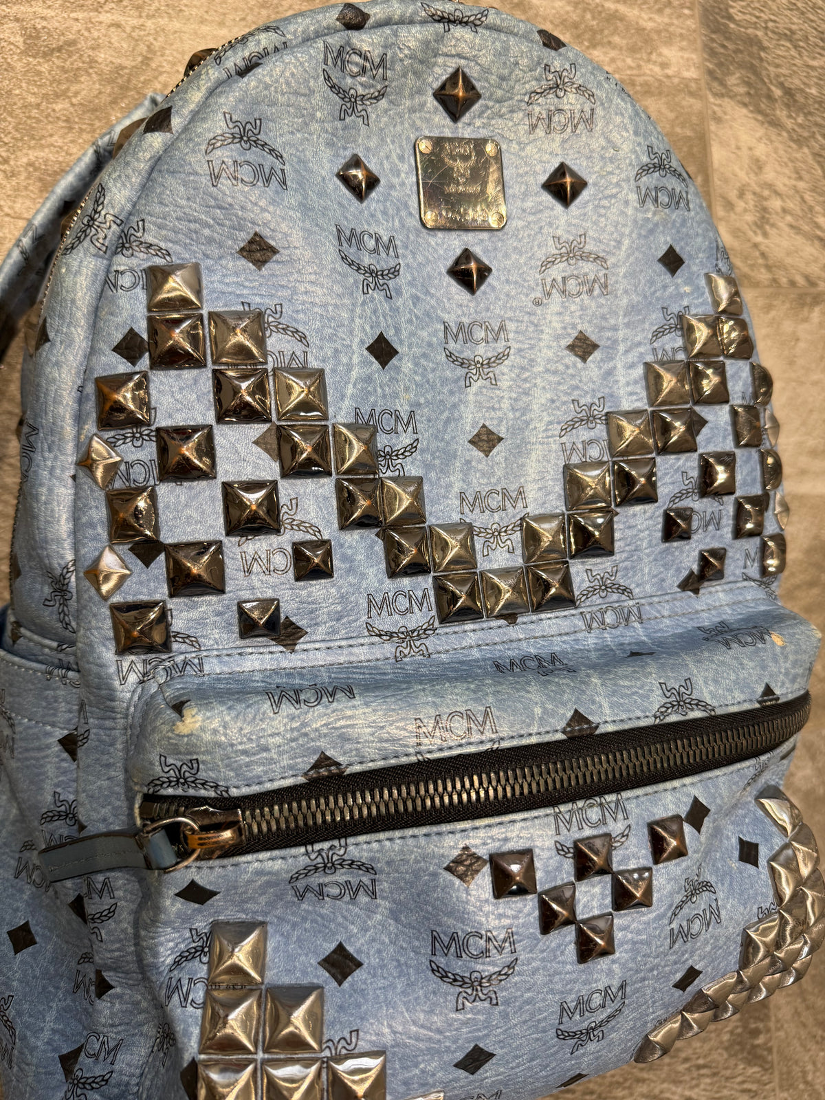 MCM Visetos Studded Stark Backpack