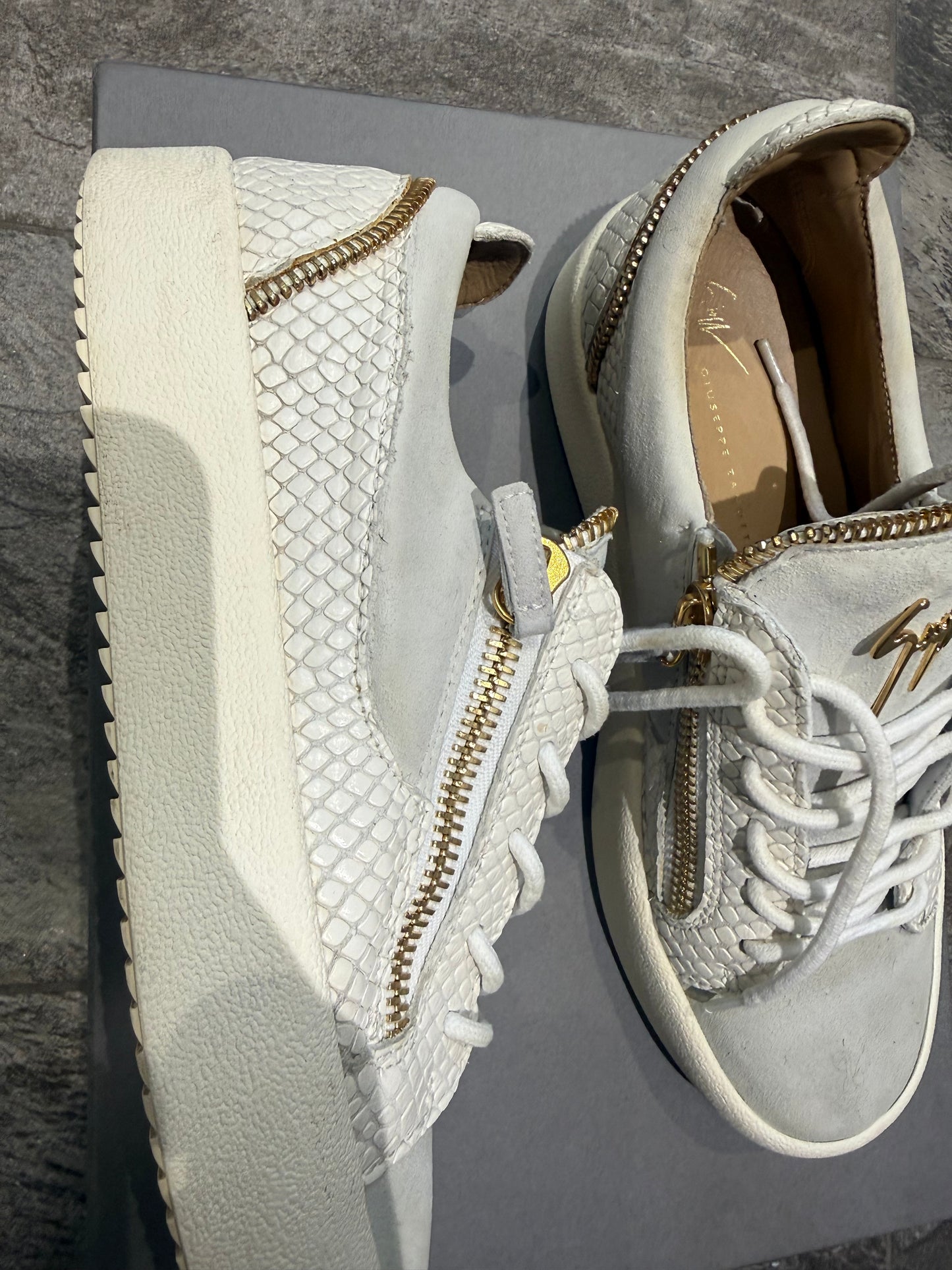 Giueseppe Zanotti Croc Embossed Low Trainers (EU 41 - UK 7)