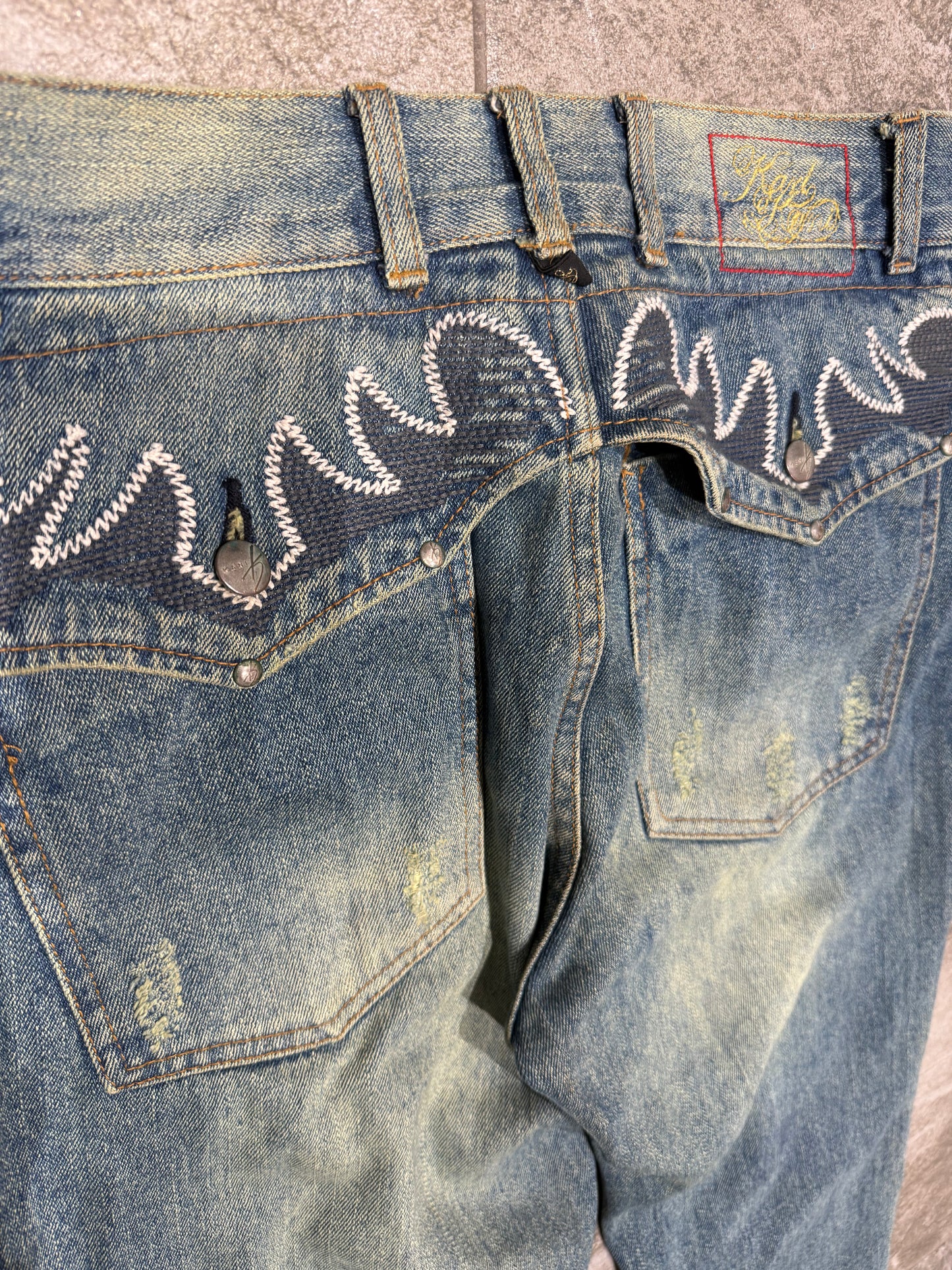 000’s Karl Kani Bootcut Embroidered Jeans (31”)