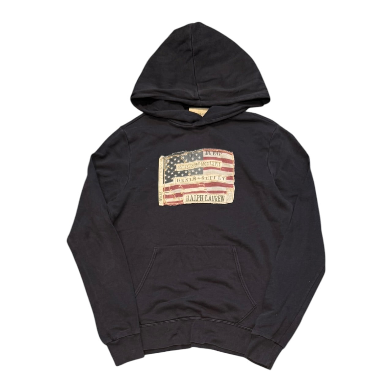 000’s RL Denim & Supply USA Distressed Flag Hoodie (M)
