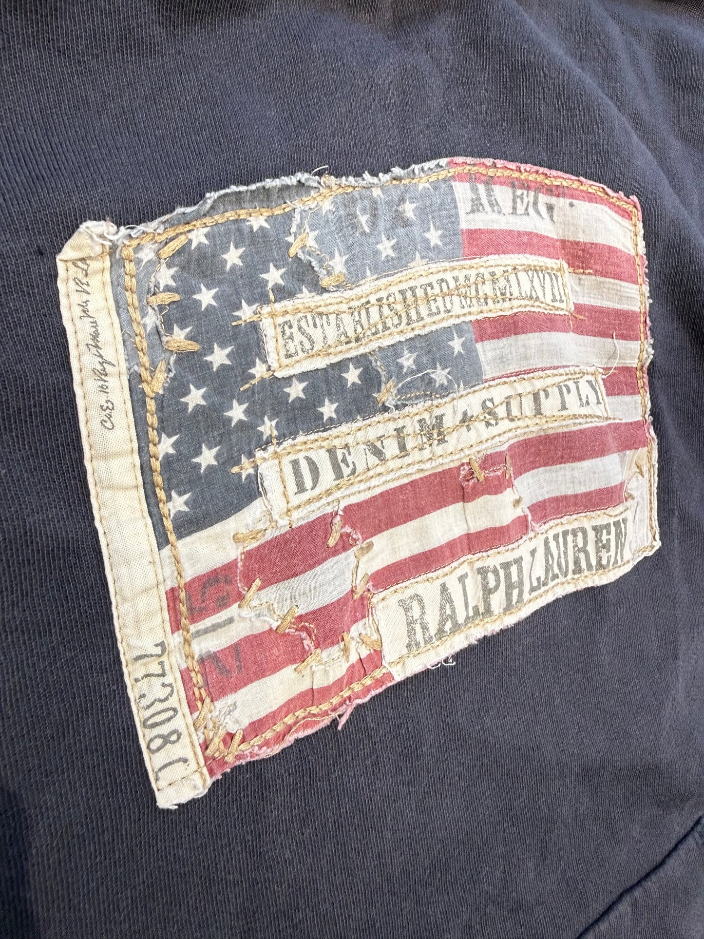 000’s RL Denim & Supply USA Distressed Flag Hoodie (M)