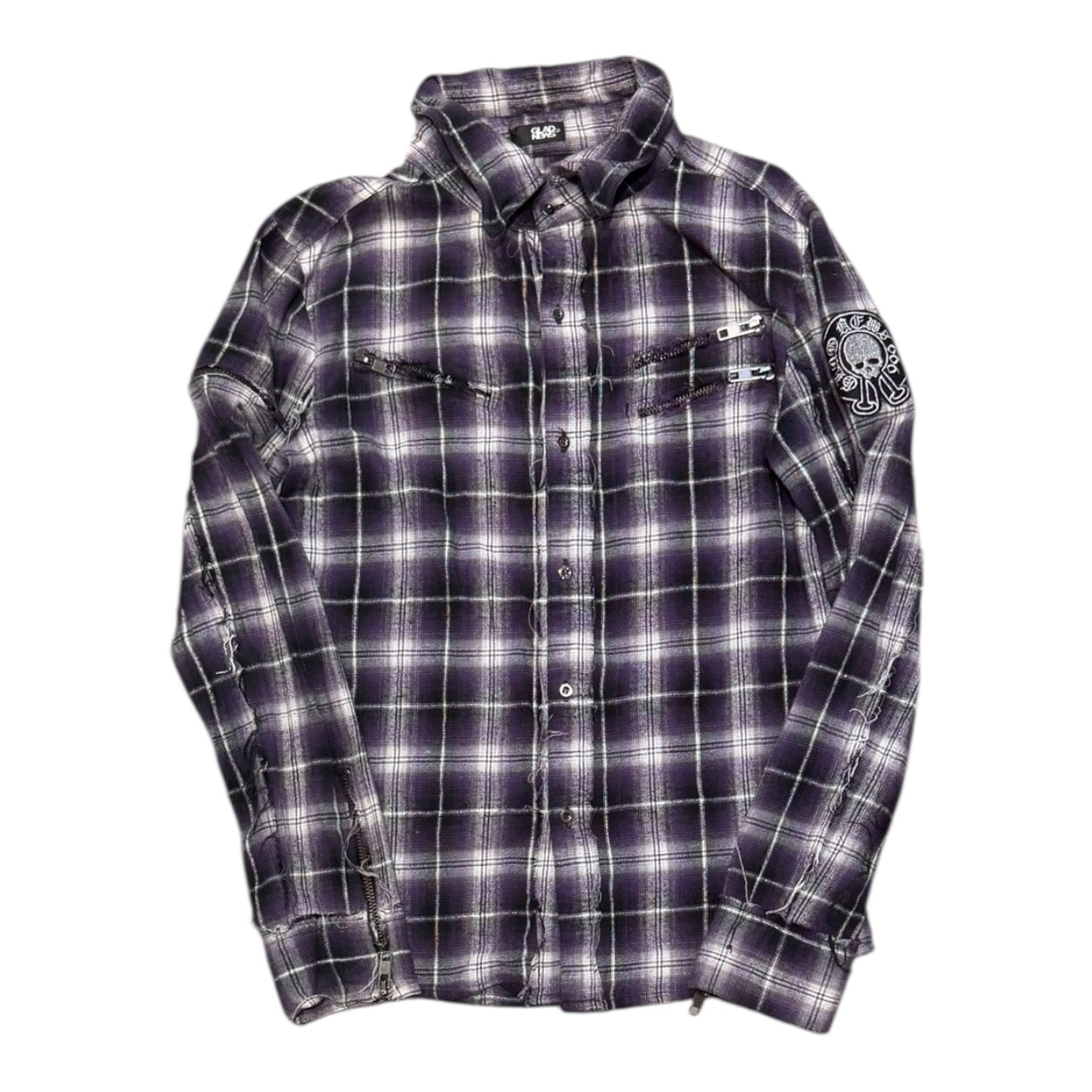 000’s Glad News Skull Flannel Shirt (S-M)