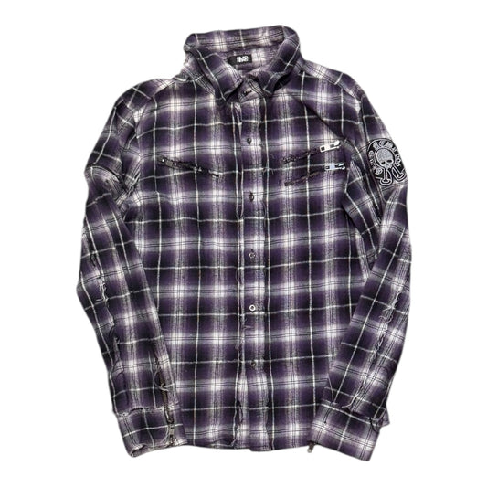 000’s Glad News Skull Flannel Shirt (S-M)