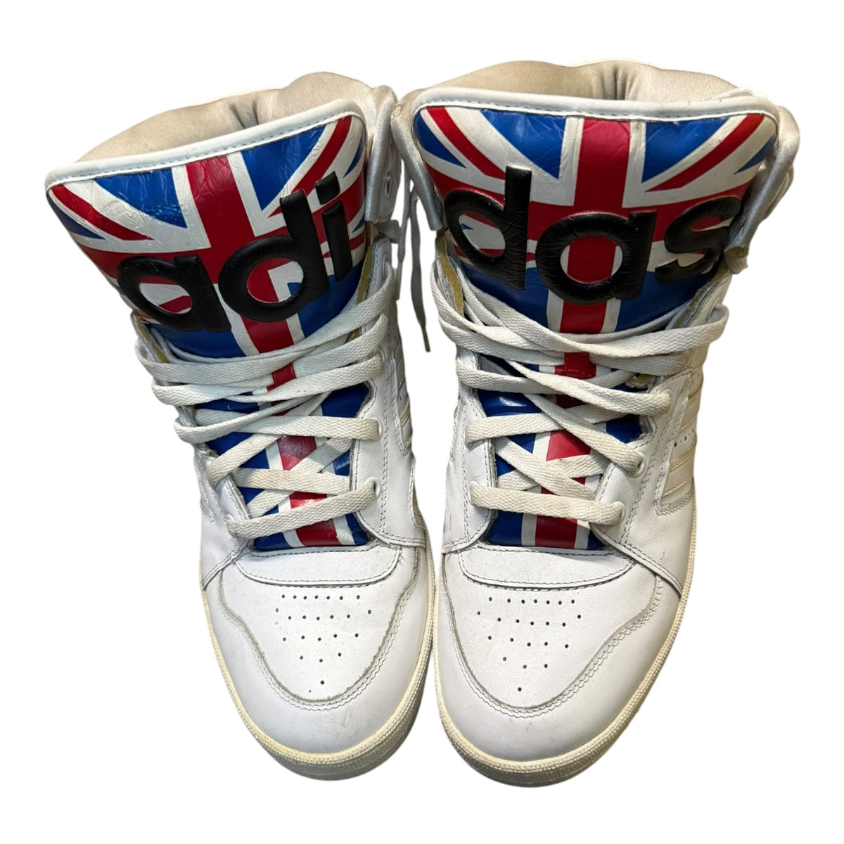 SS2014 Jeremy Scott x Adidas Union Jack High Tops (UK 11.5 - EU 46.5)