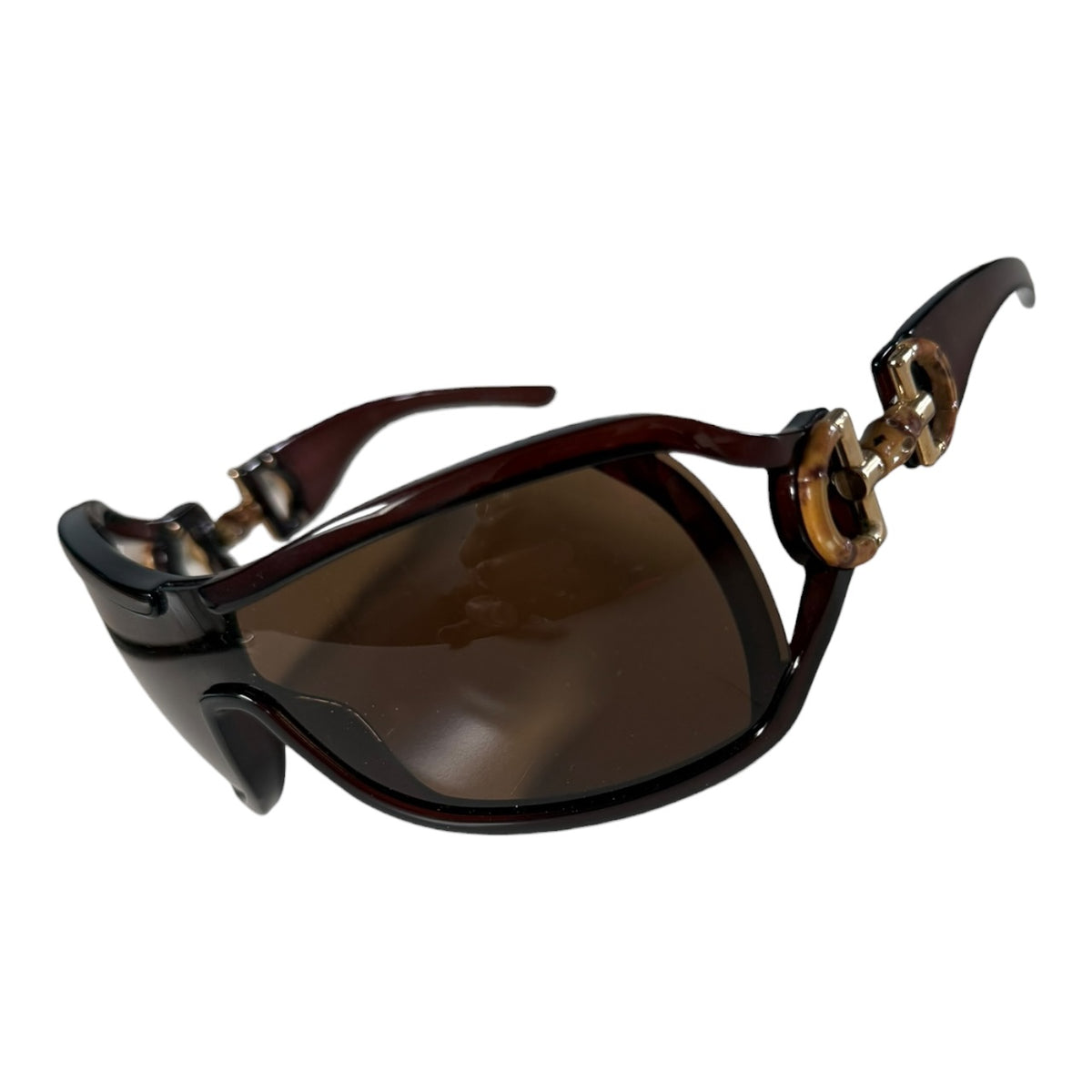 000’s Gucci Oversized Horsebit Bamboo Sunglasses