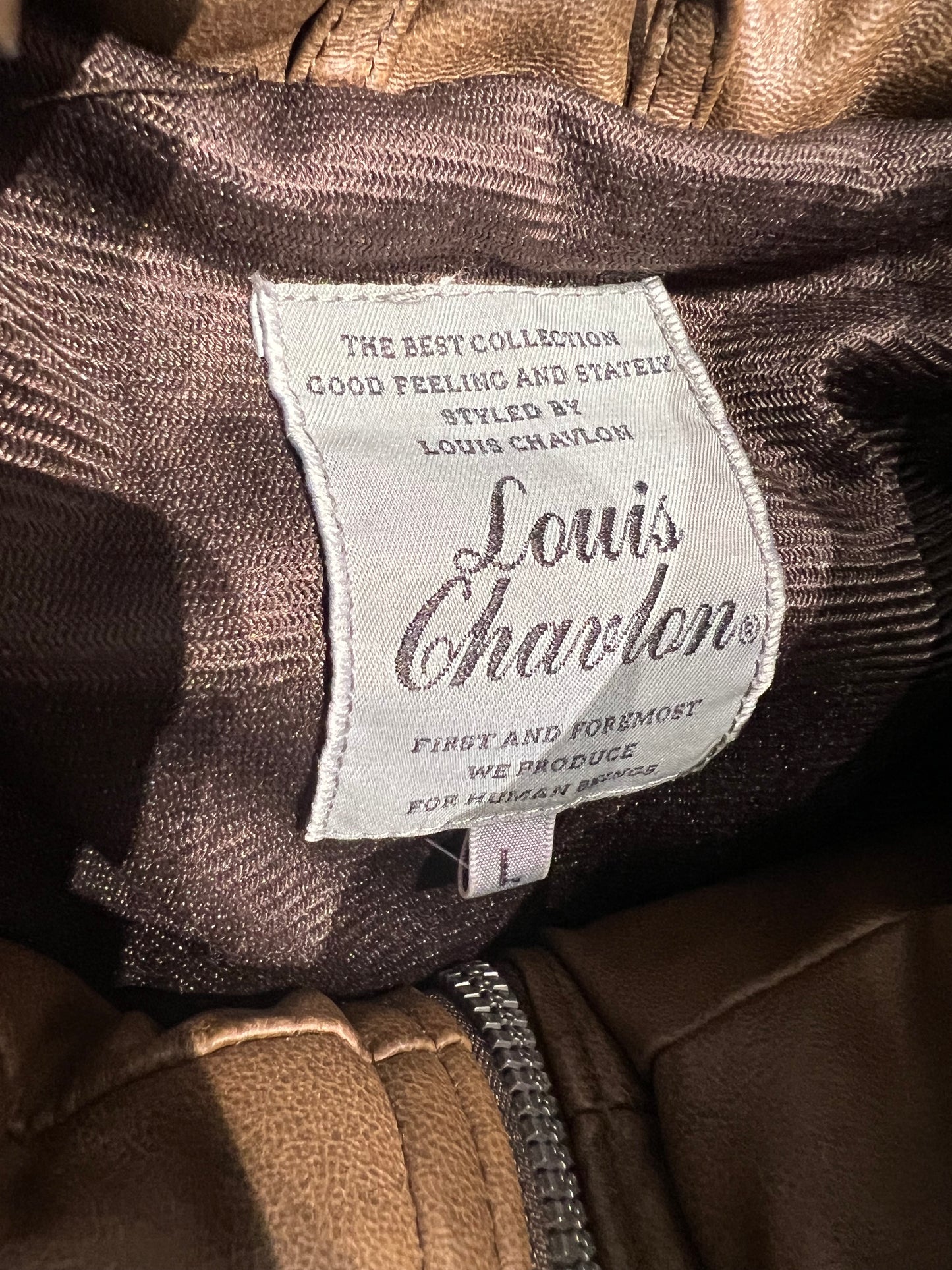 000’s Louis Charlon Leather Fur Hood Puffer (L)