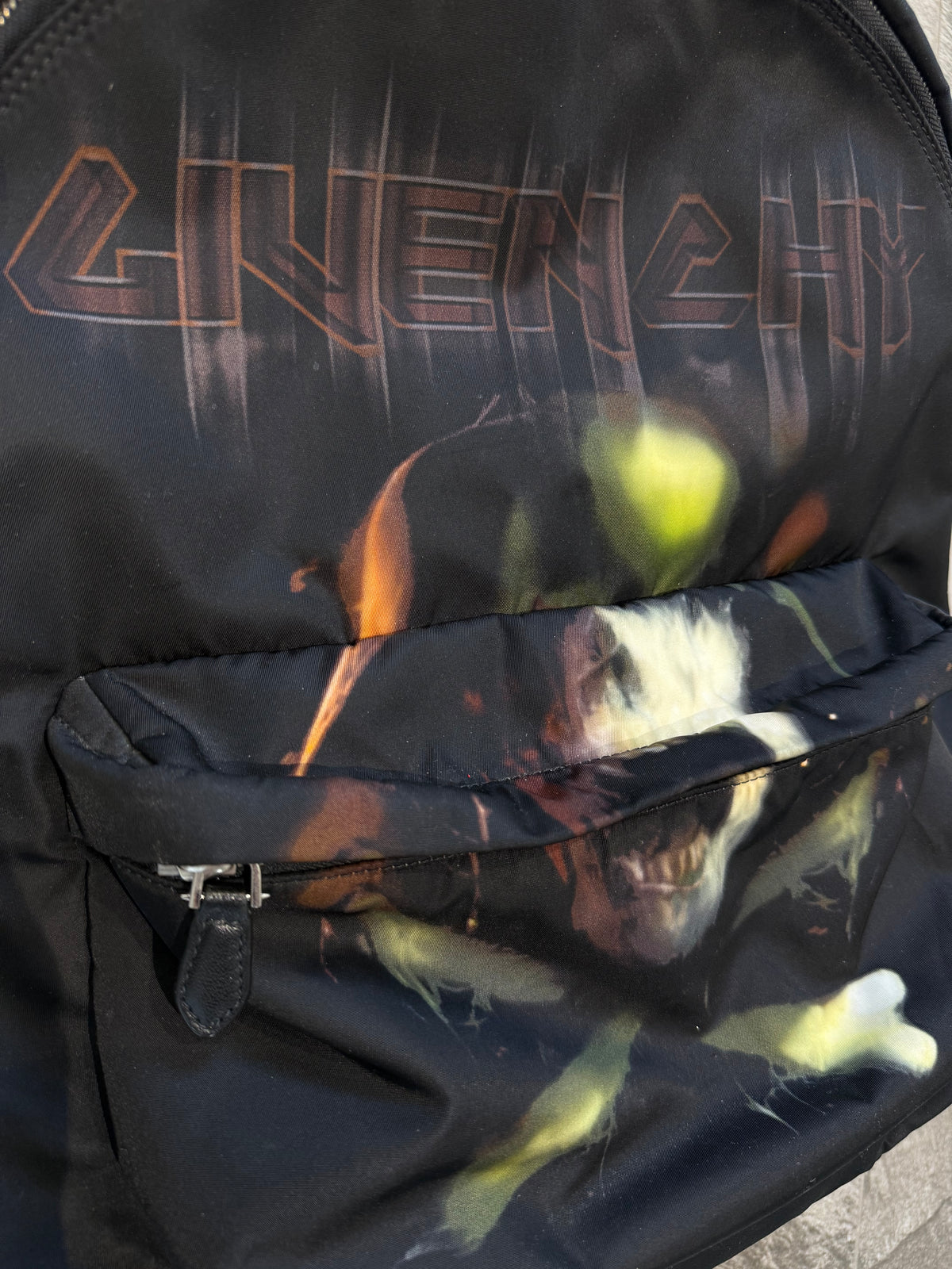 Givenchy Army Skull & Crossbones Nylon and Leather Backpack