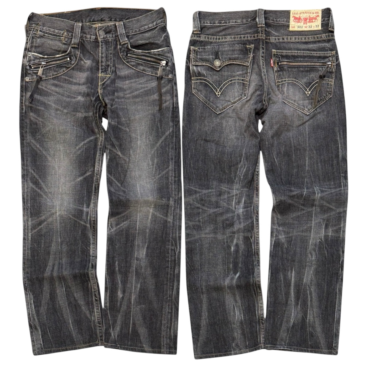 000’s Levi’s 502 Ghost Wash Jeans (32”)