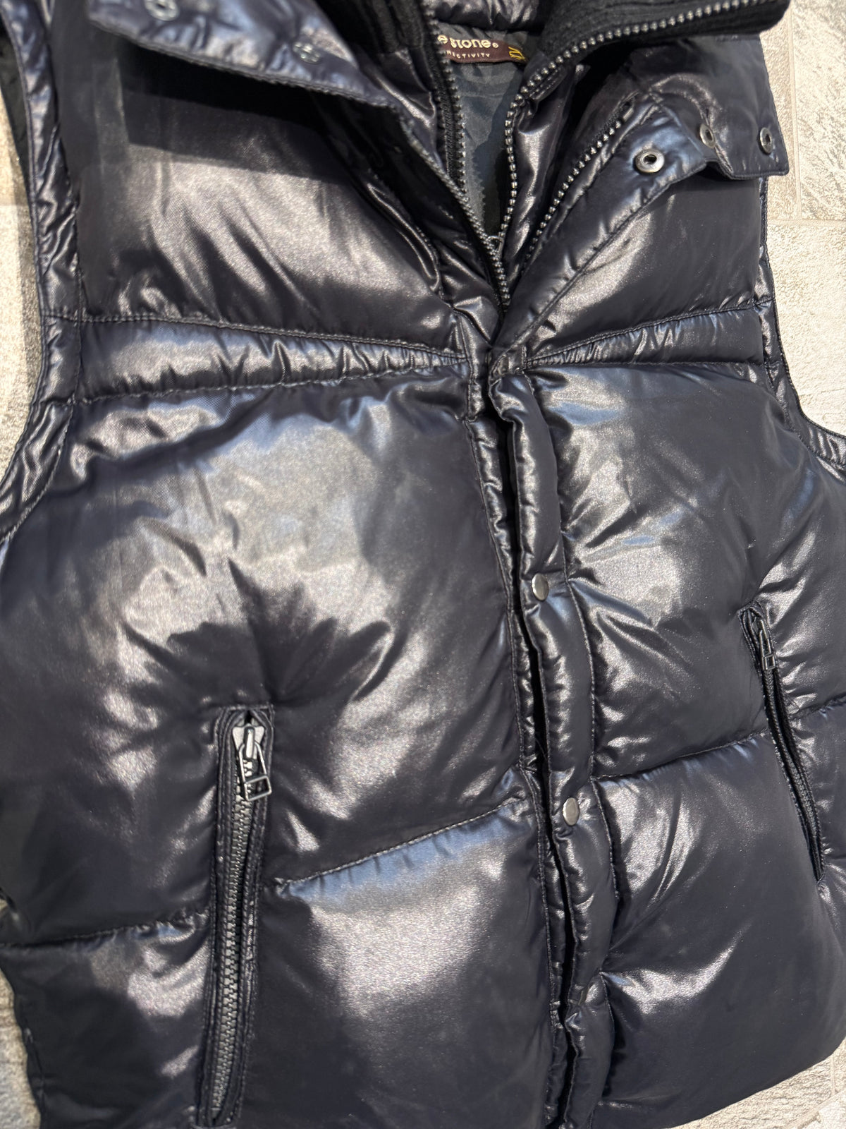 000’s Heritage Stone Glossy Hooded Gilet (XS)