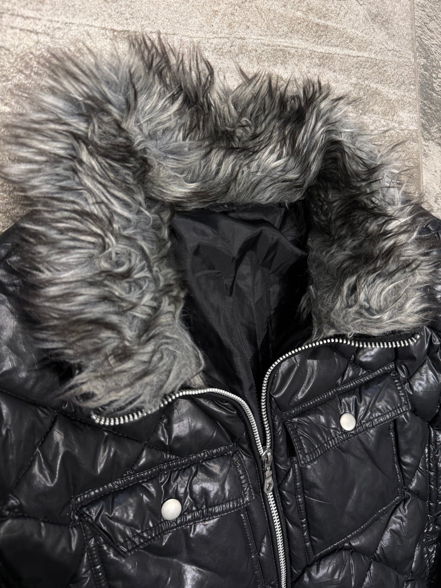 000’s Japanese Glossy Fur Collar Puffer (M)