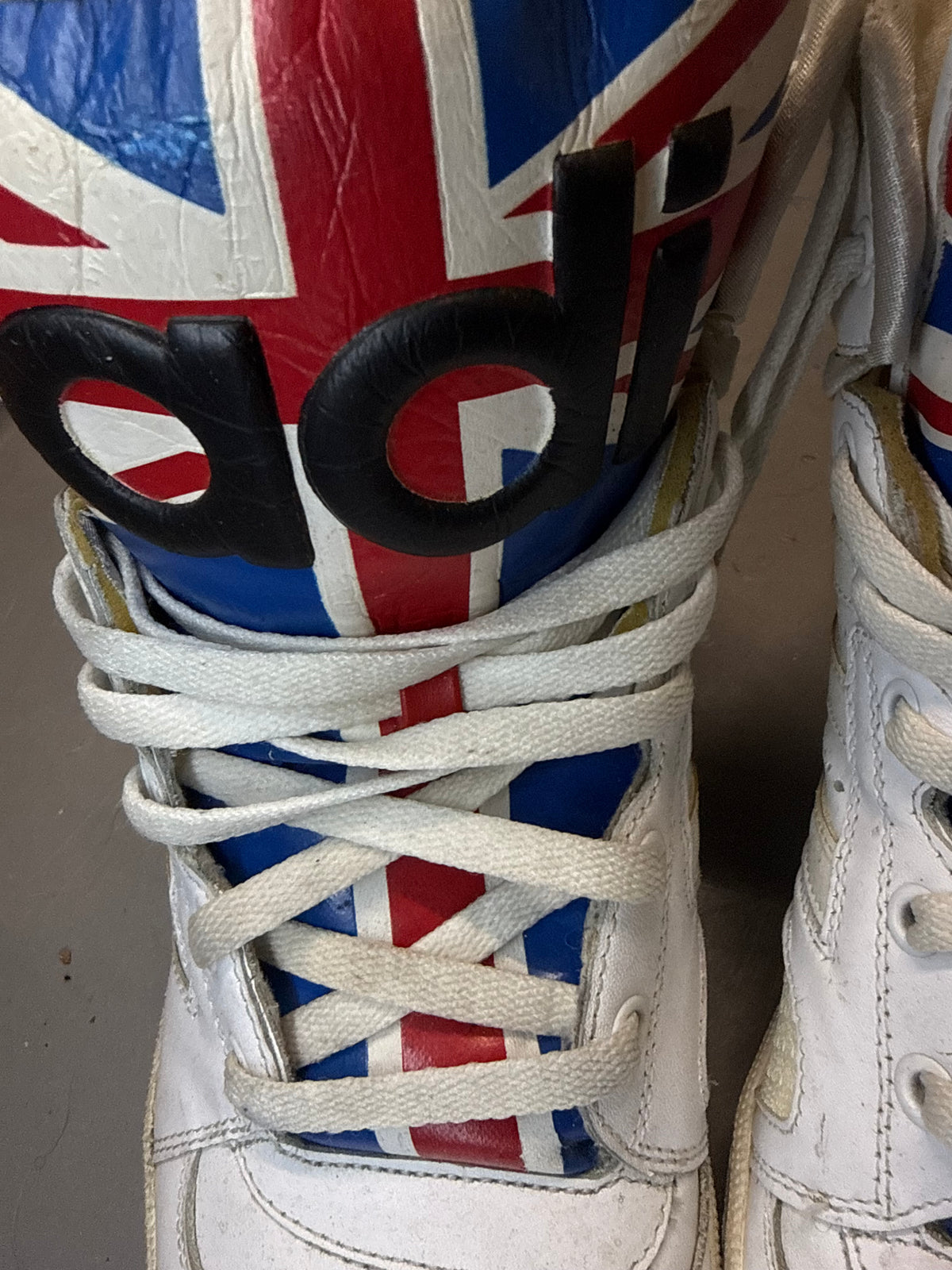 SS2014 Jeremy Scott x Adidas Union Jack High Tops (UK 11.5 - EU 46.5)
