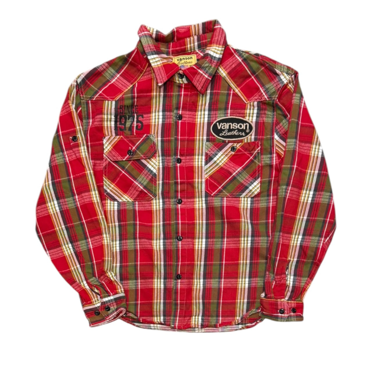 000’s Vanson Skull Plaid Flannel (M)