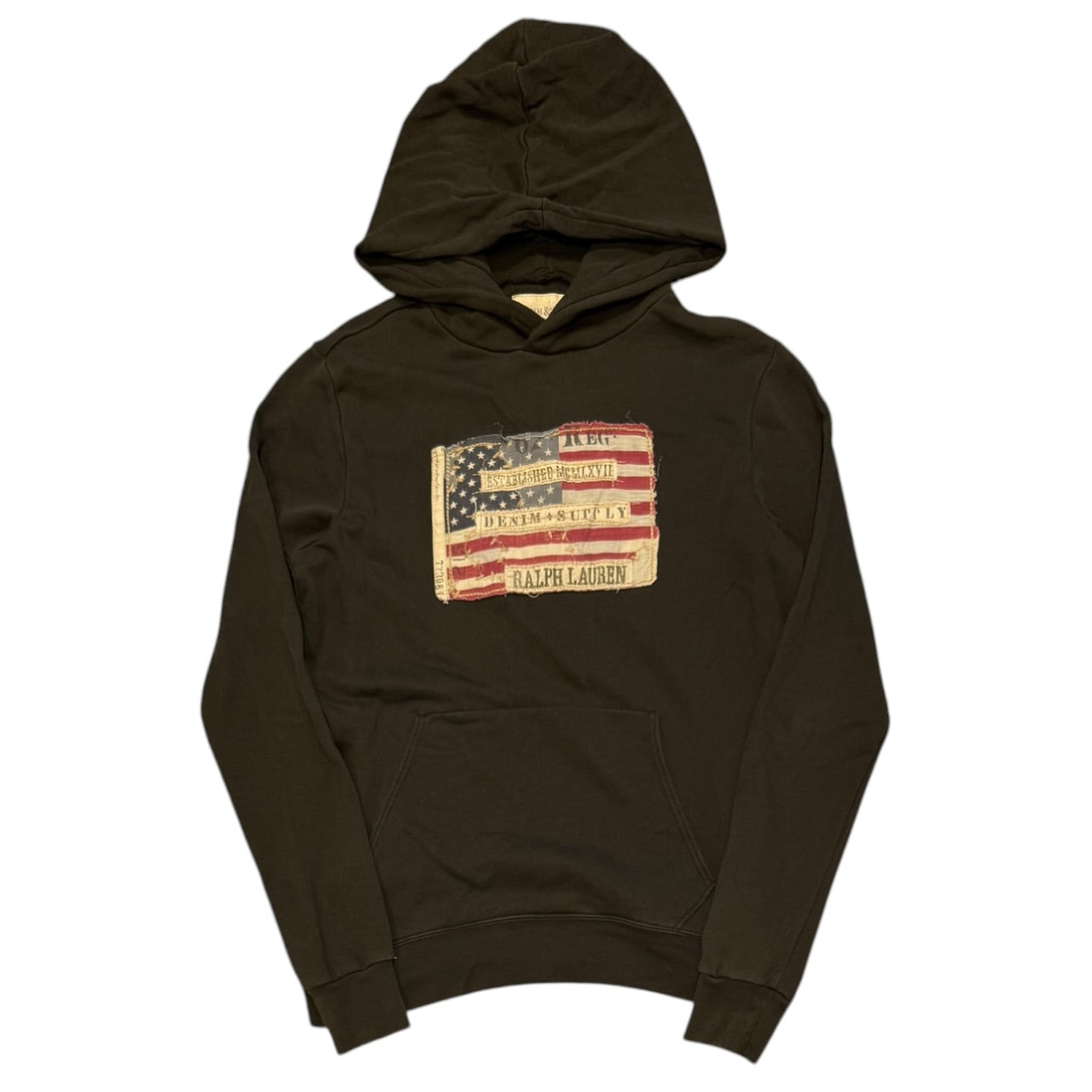 Ralph Lauren Denim & Supply Distressed USA Flag Hoodie (M)