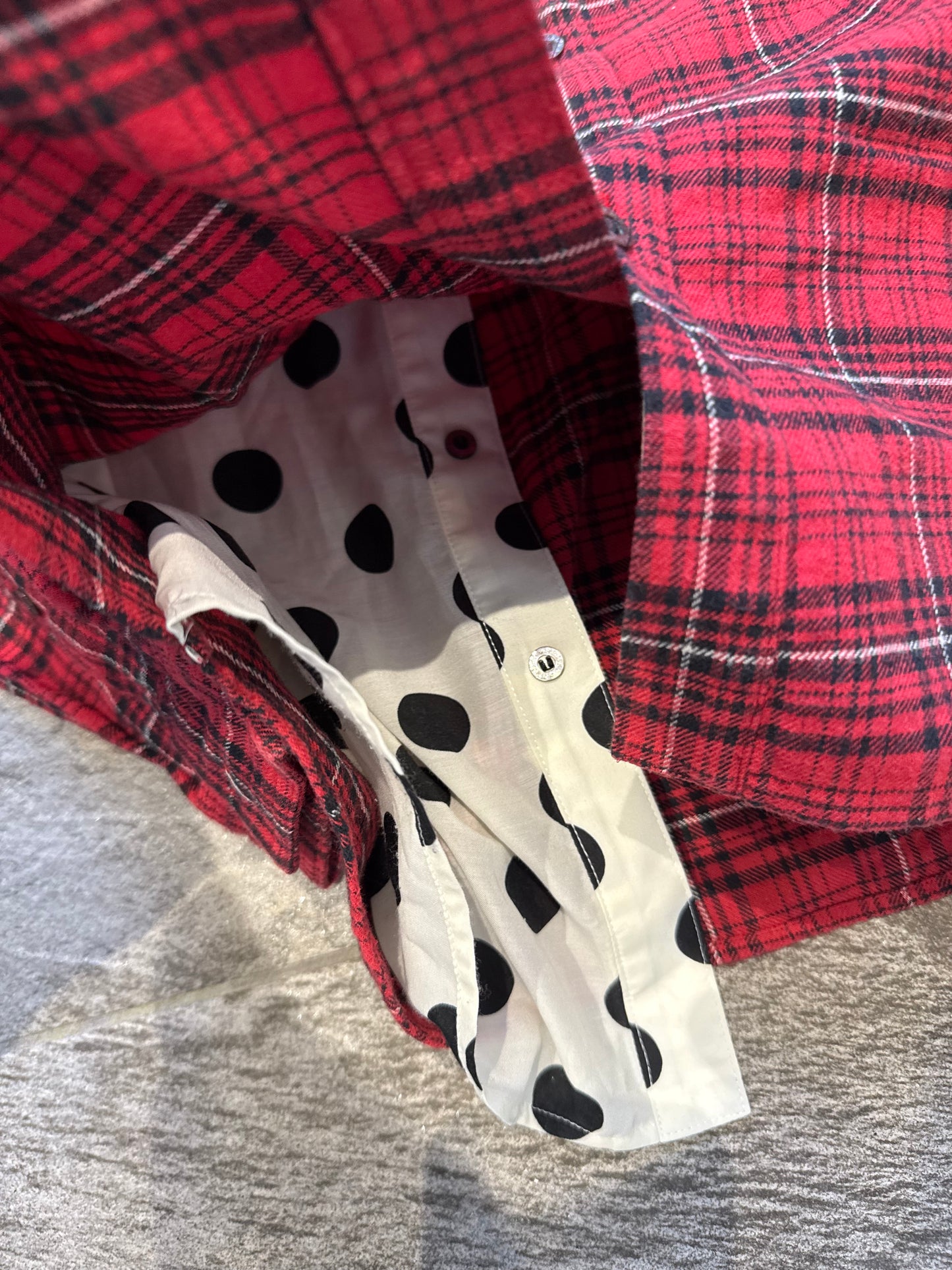 000’s Armed Double Collar Plaid Flannel (S)