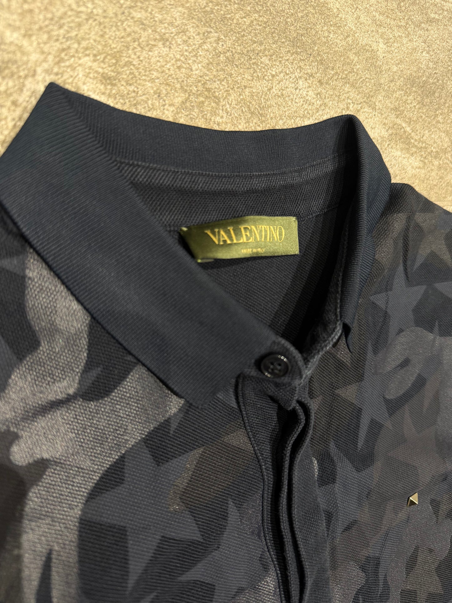 Valentino Garavani Studded Camo Stars Polo (XS)