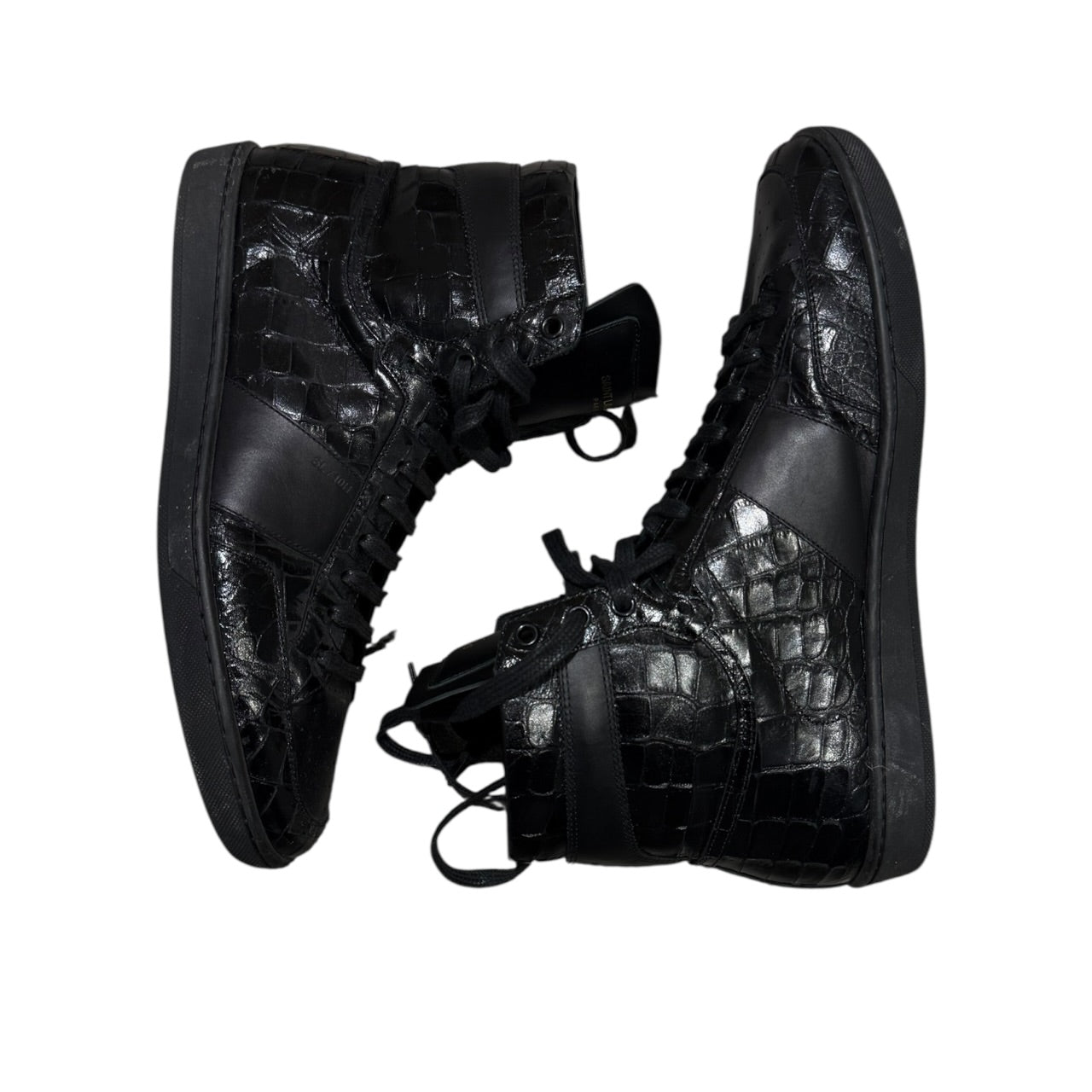 SL/10H Saint Laurent croc embossed High Tops (EU 44 - UK 10)