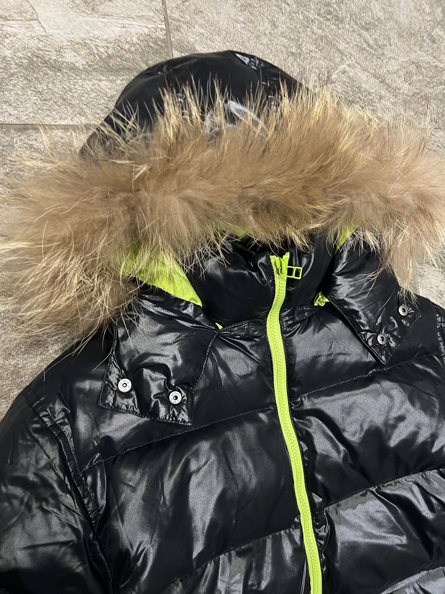 000’s Semantic Design Fur Hood Puffer